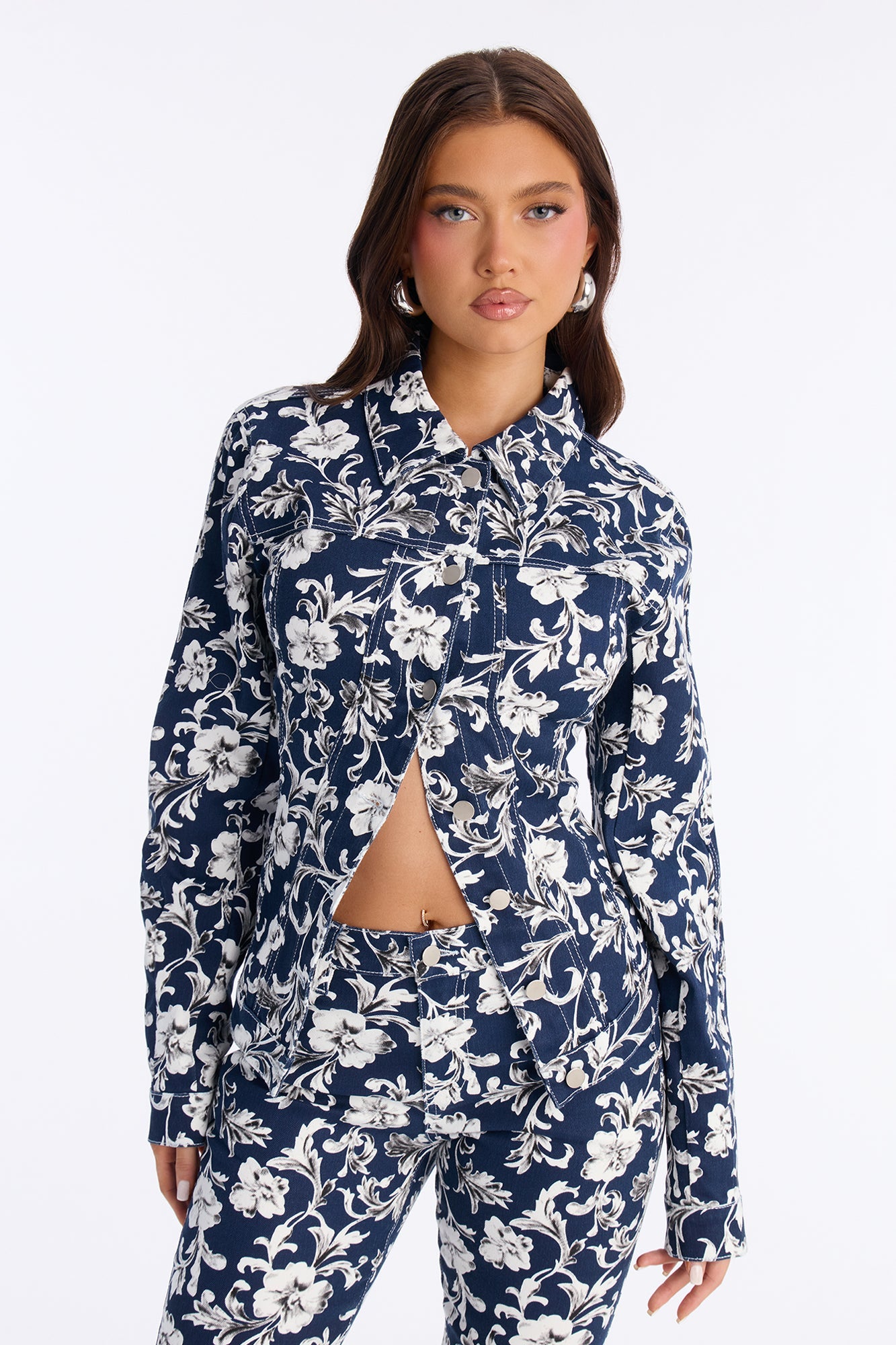 Play Nice Floral Pant Set - Navy/combo