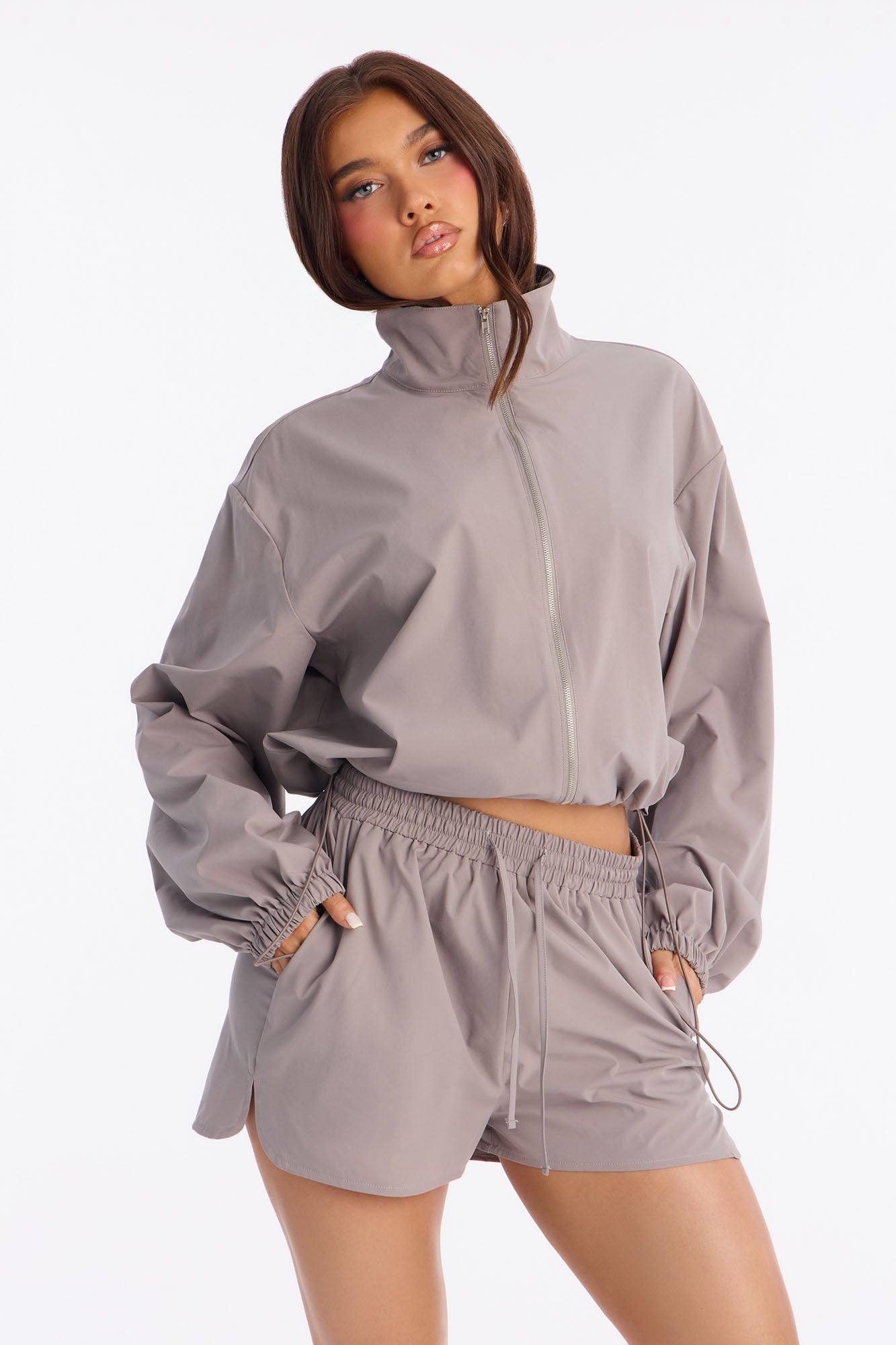 Bradley Windbreaker Short Set - Grey