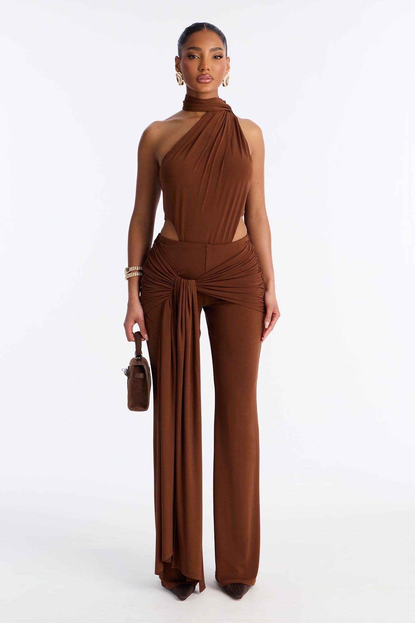 Lovers Lane Jersey Pant Set - Brown
