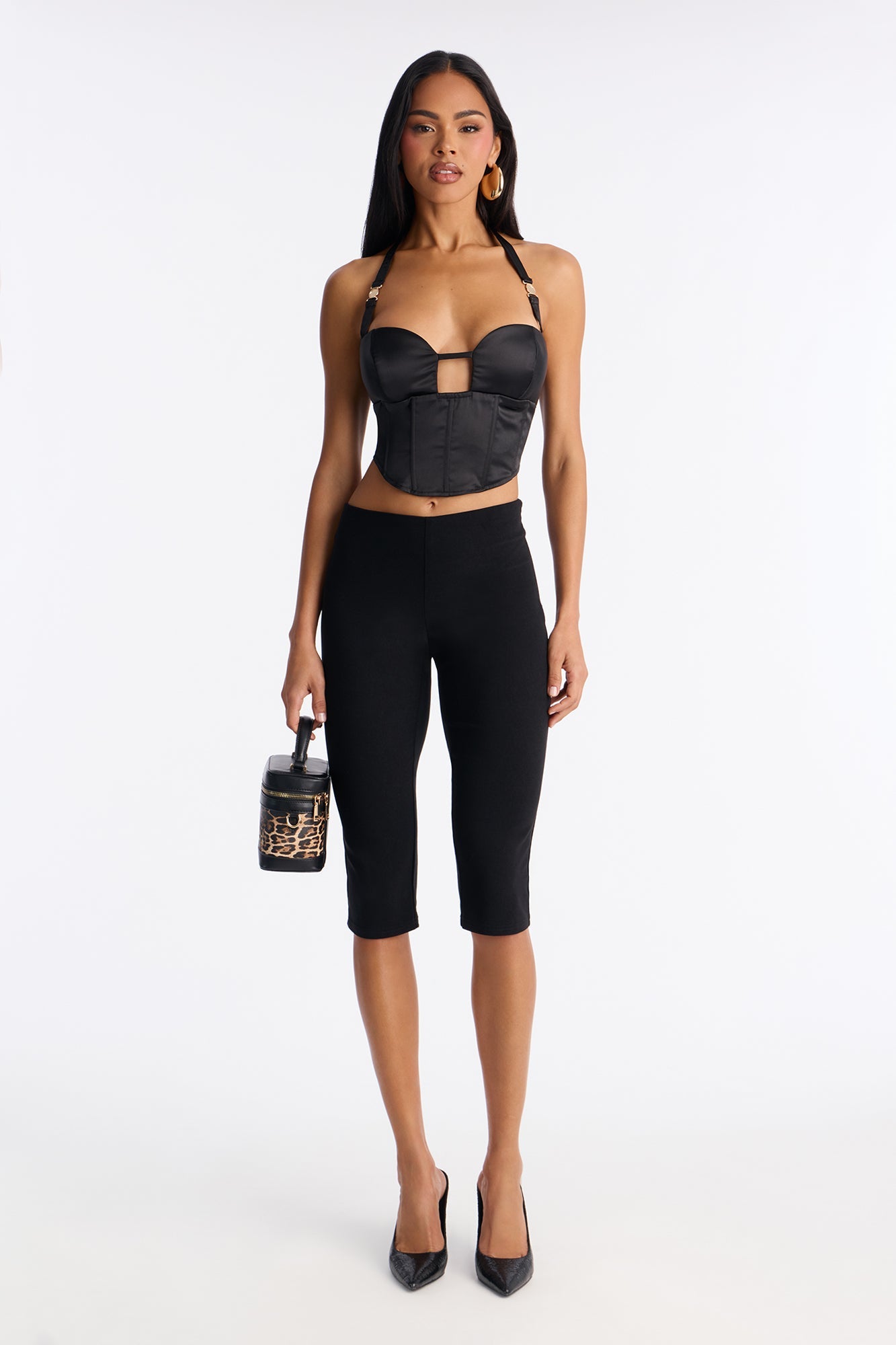 Bitter Sweet Capri Pant Set - Black