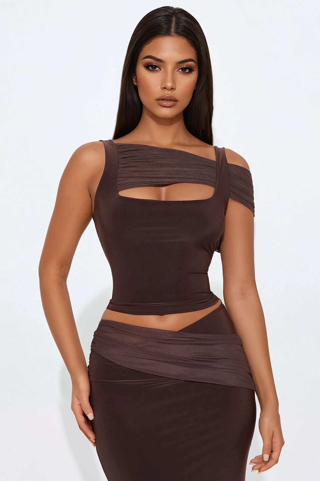 In My Maxi Skirt Set - Brown