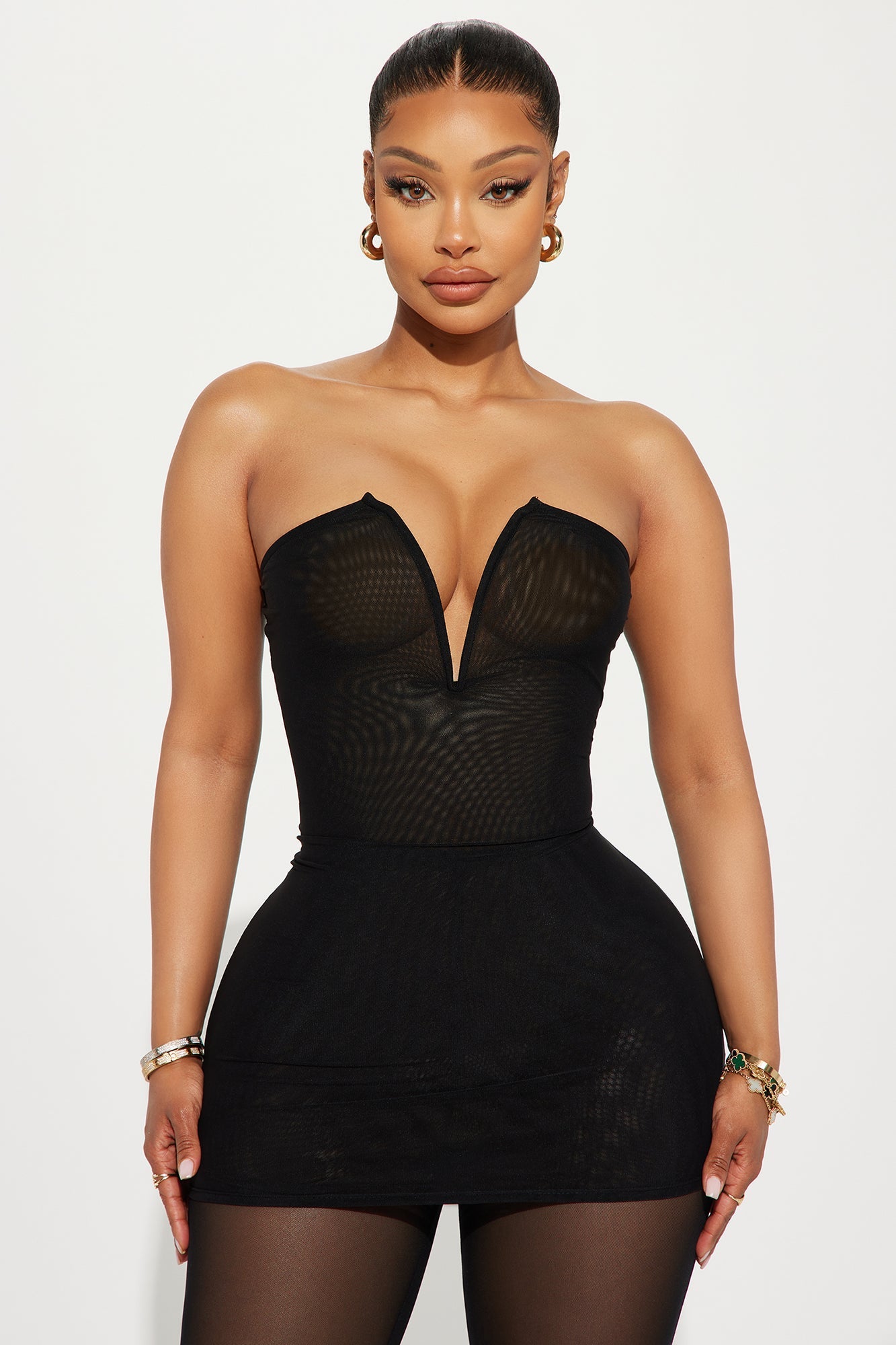 In My Place Mesh Pant Set - Black