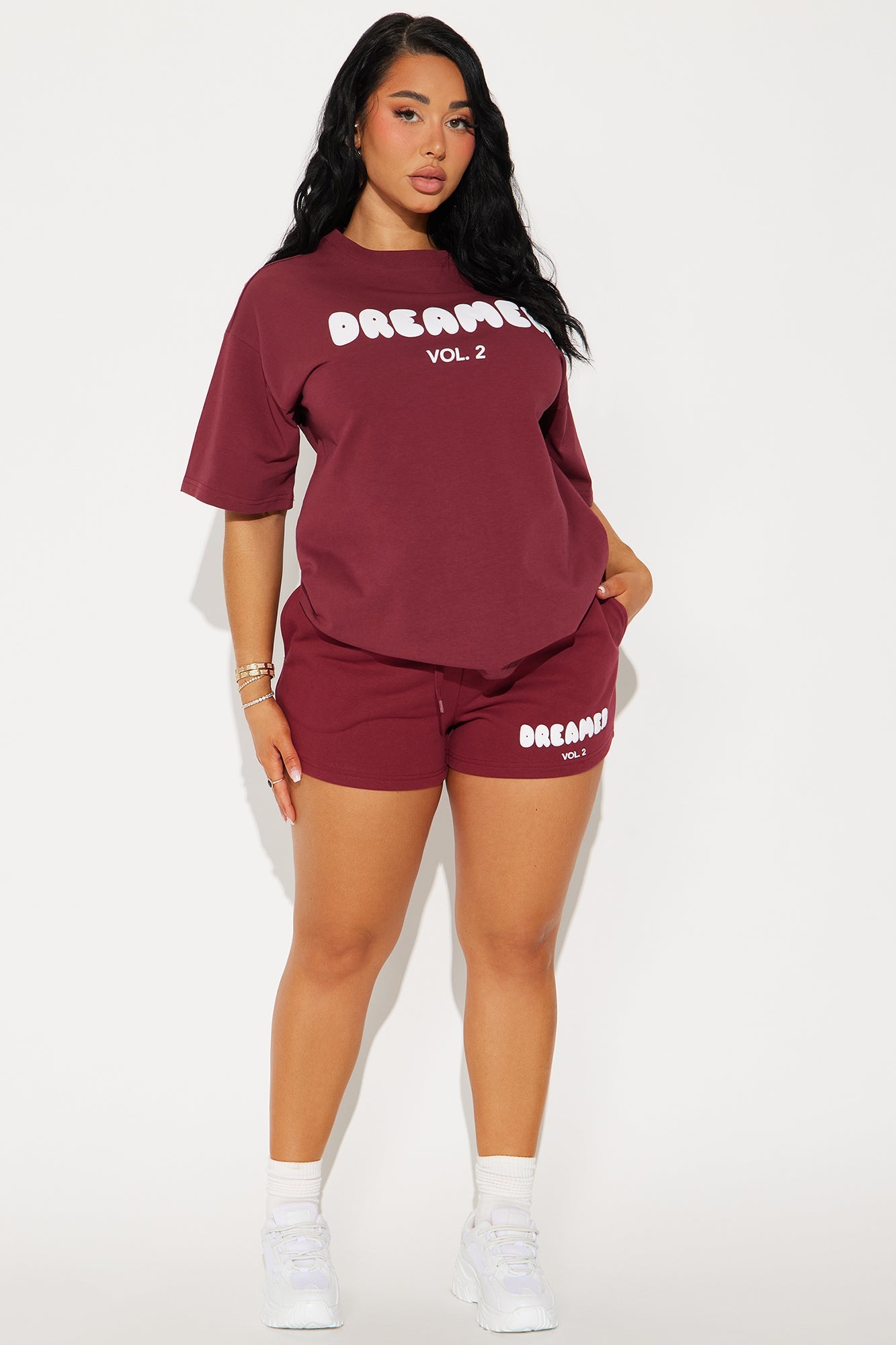 City Of Dreamers Short Set - Burgundy