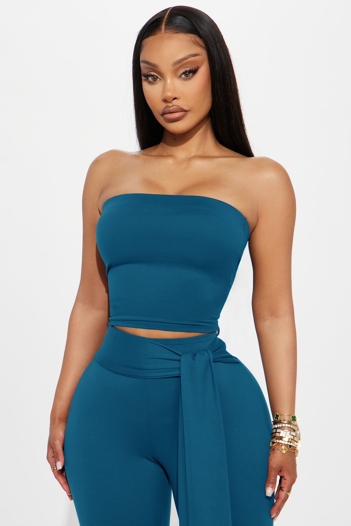 Knot Your Babe Capri Set - Teal