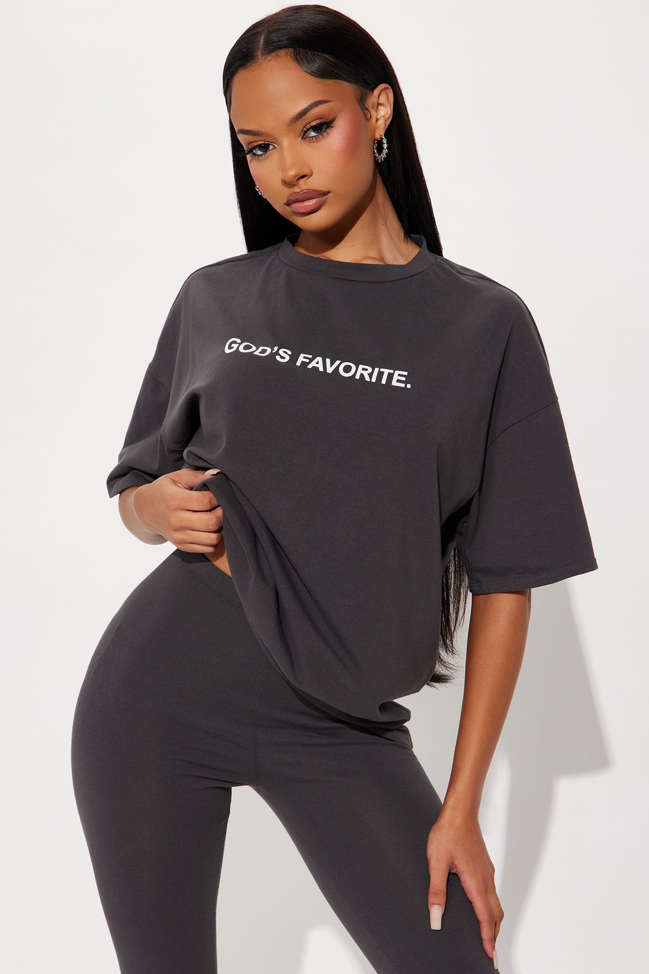 God's Favorite Legging Set - Charcoal