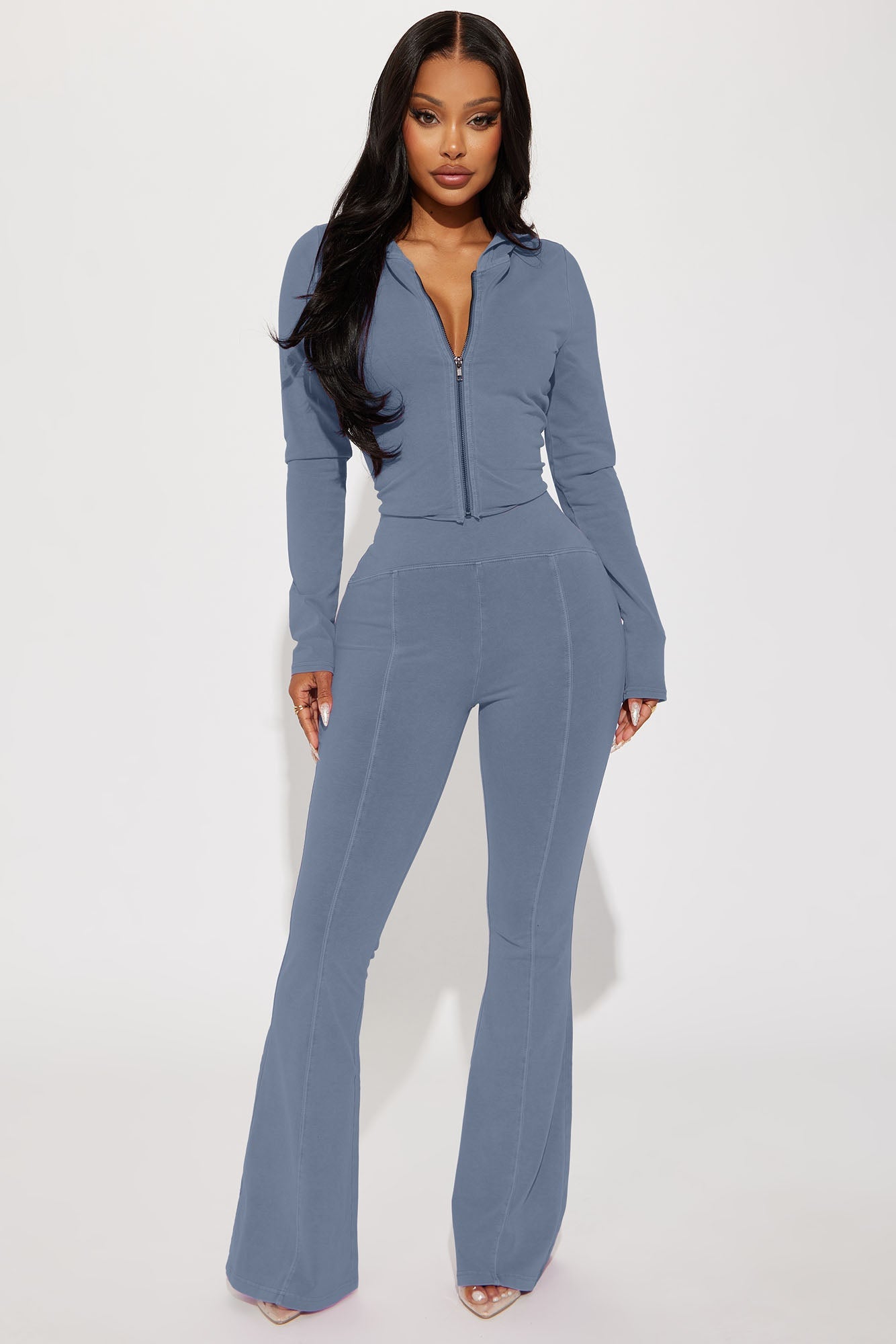 Need Me Vintage Wash Pant Set - Light Blue