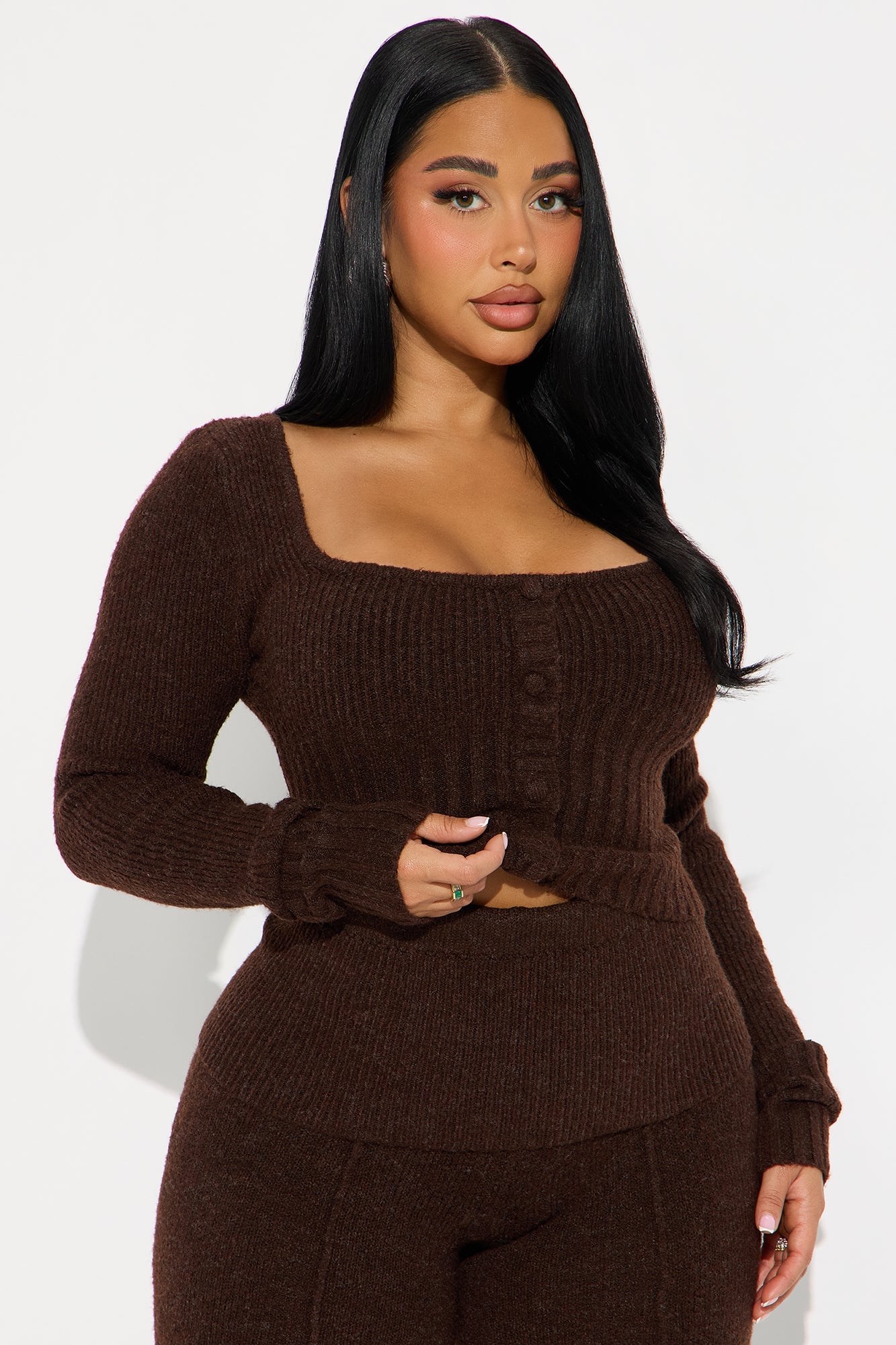 Amaya Sweater Pant Set - Chocolate