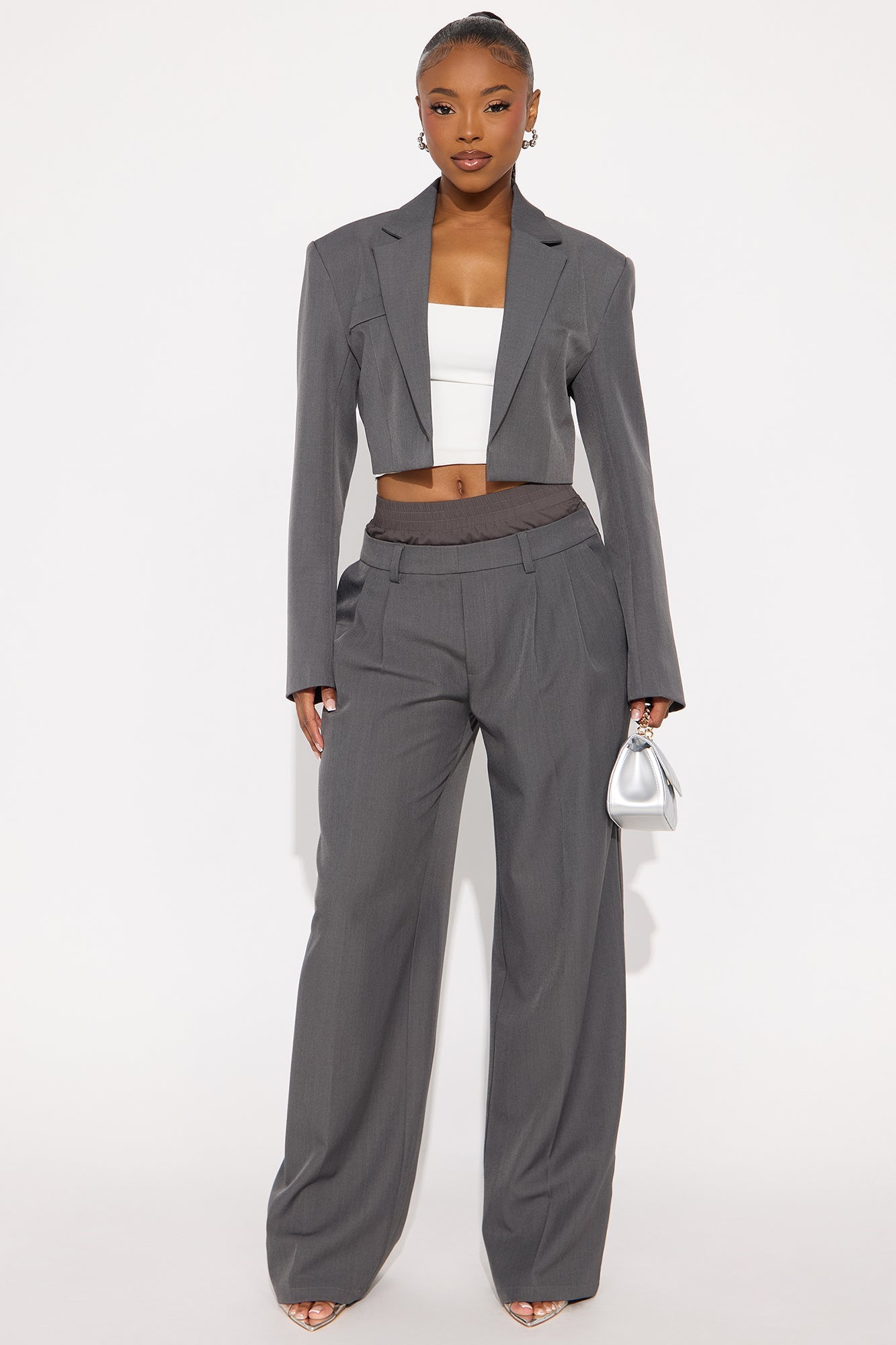Suit & Slay Blazer Pant Set - Charcoal