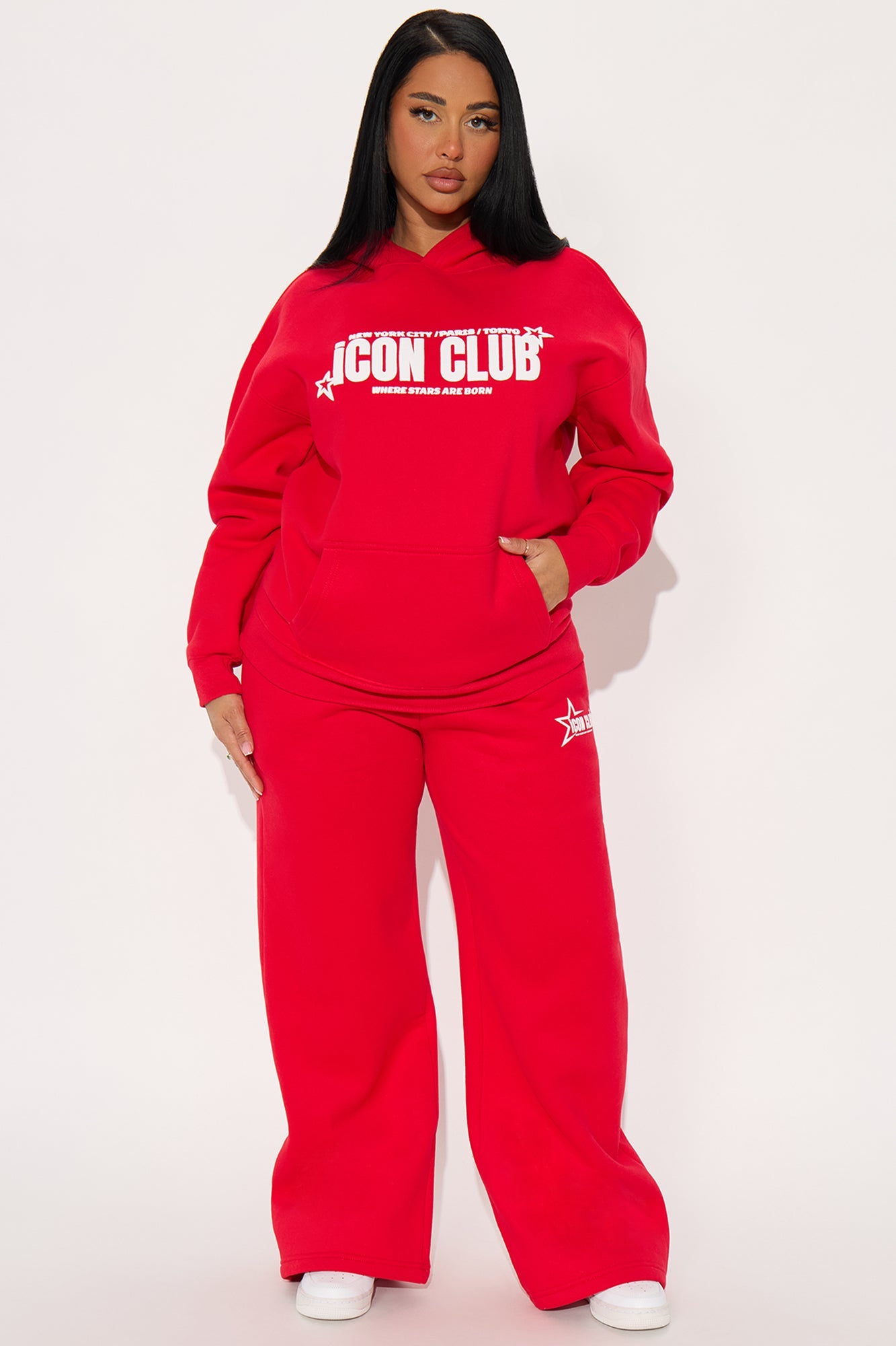 Iconic Club Fleece Pant Set - Red