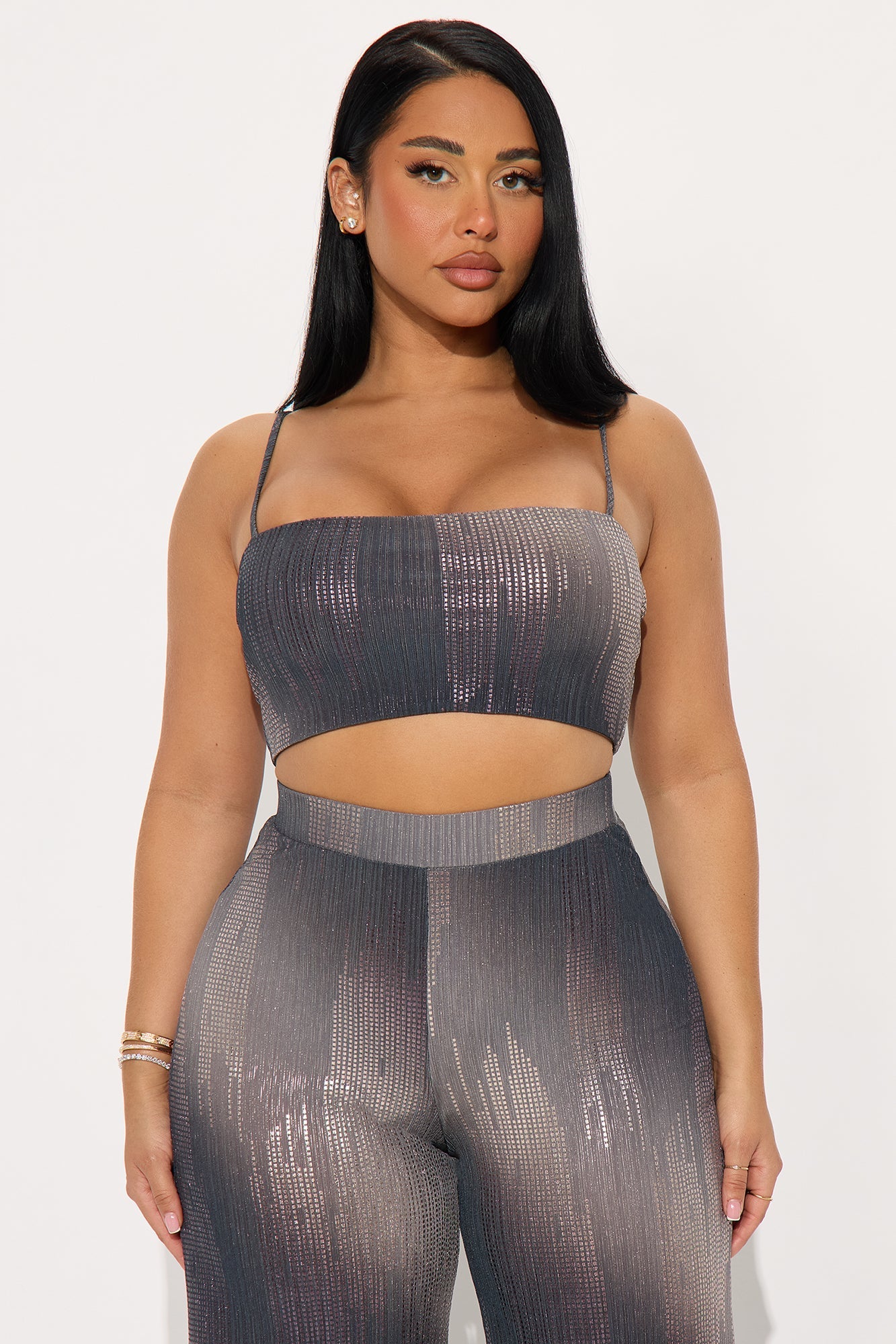 City Lights Metallic Pant Set - Black/combo