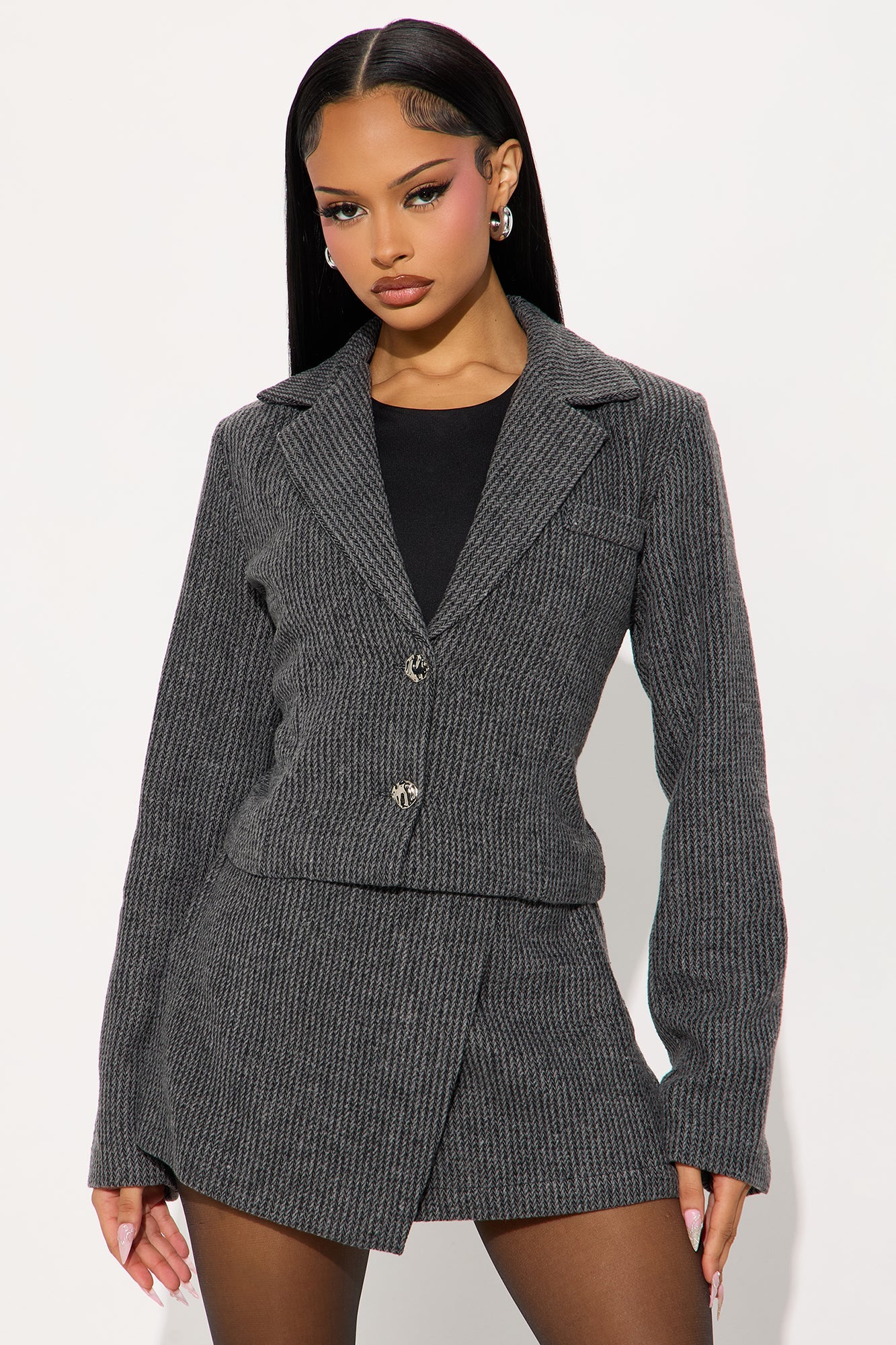 My Dream Blazer Skort Set - Grey