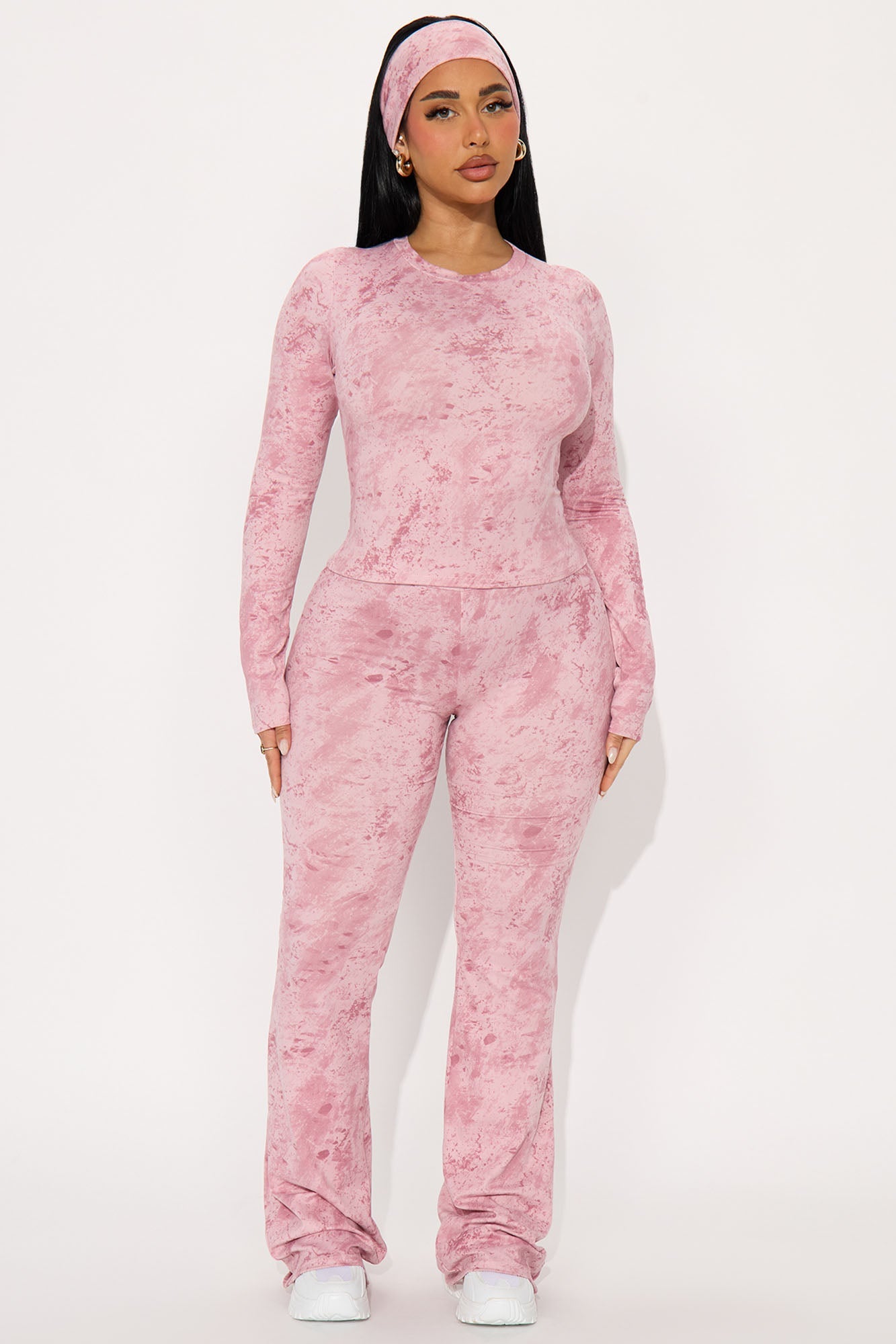 Penelope 3 Piece Flare Pant Set - Blush