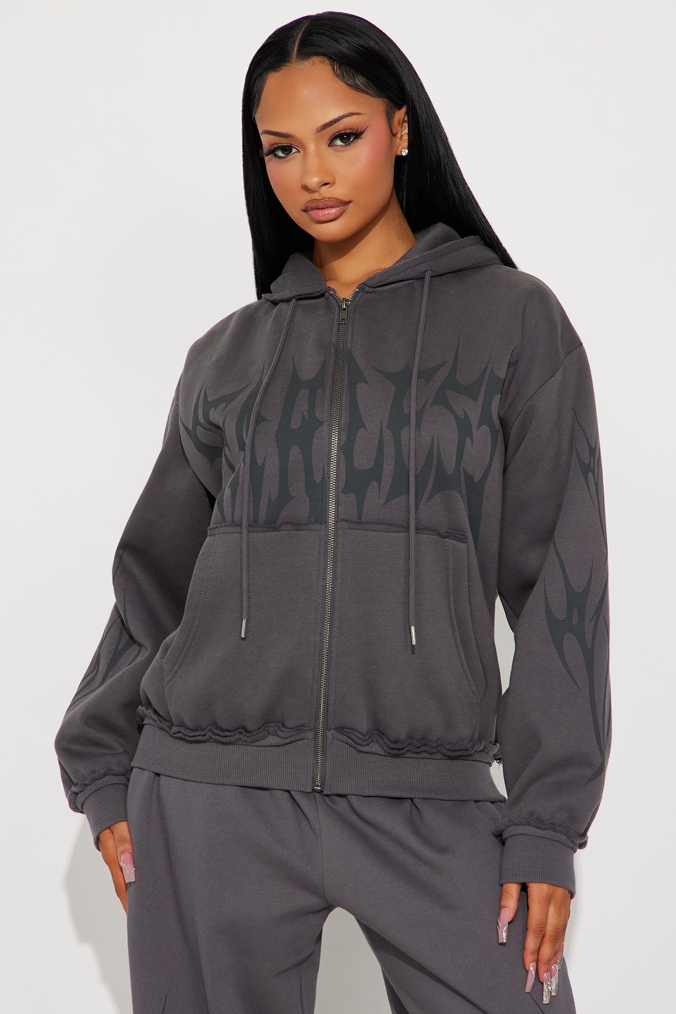 Fearless Heat Fleece Pant Set - Charcoal