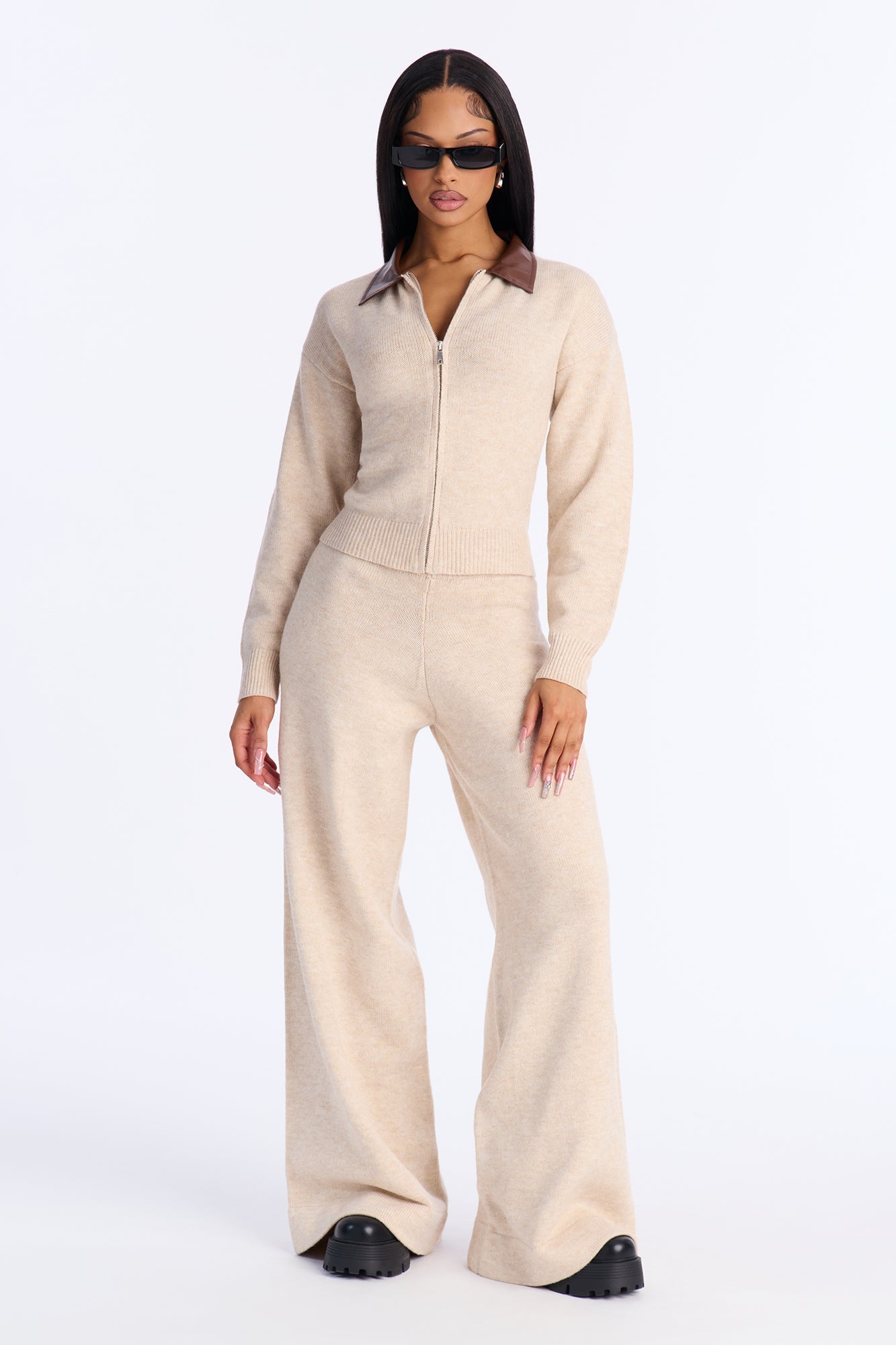 Reina Sweater Pant Set - Oatmeal