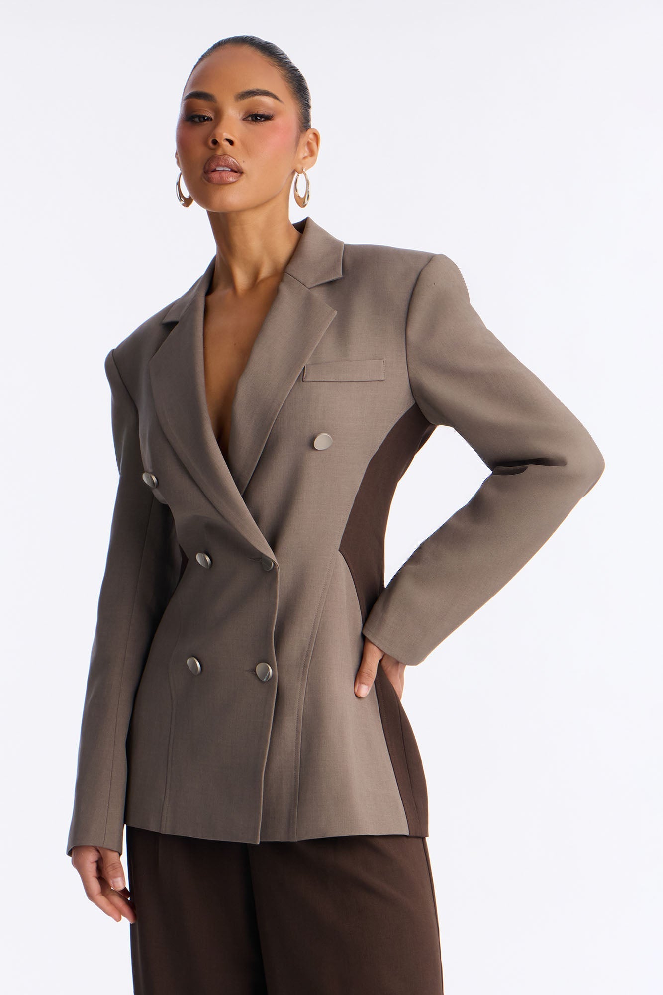 Boss Life Blazer Pant Set - Brown Combo