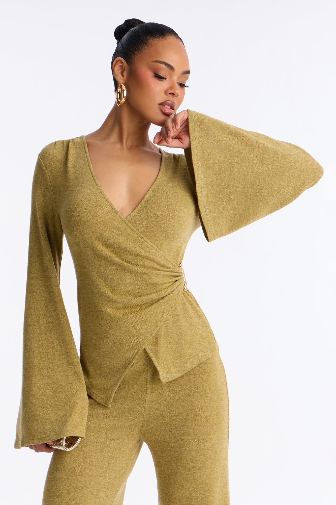 Bailey Flare Leg Pant Set - Green