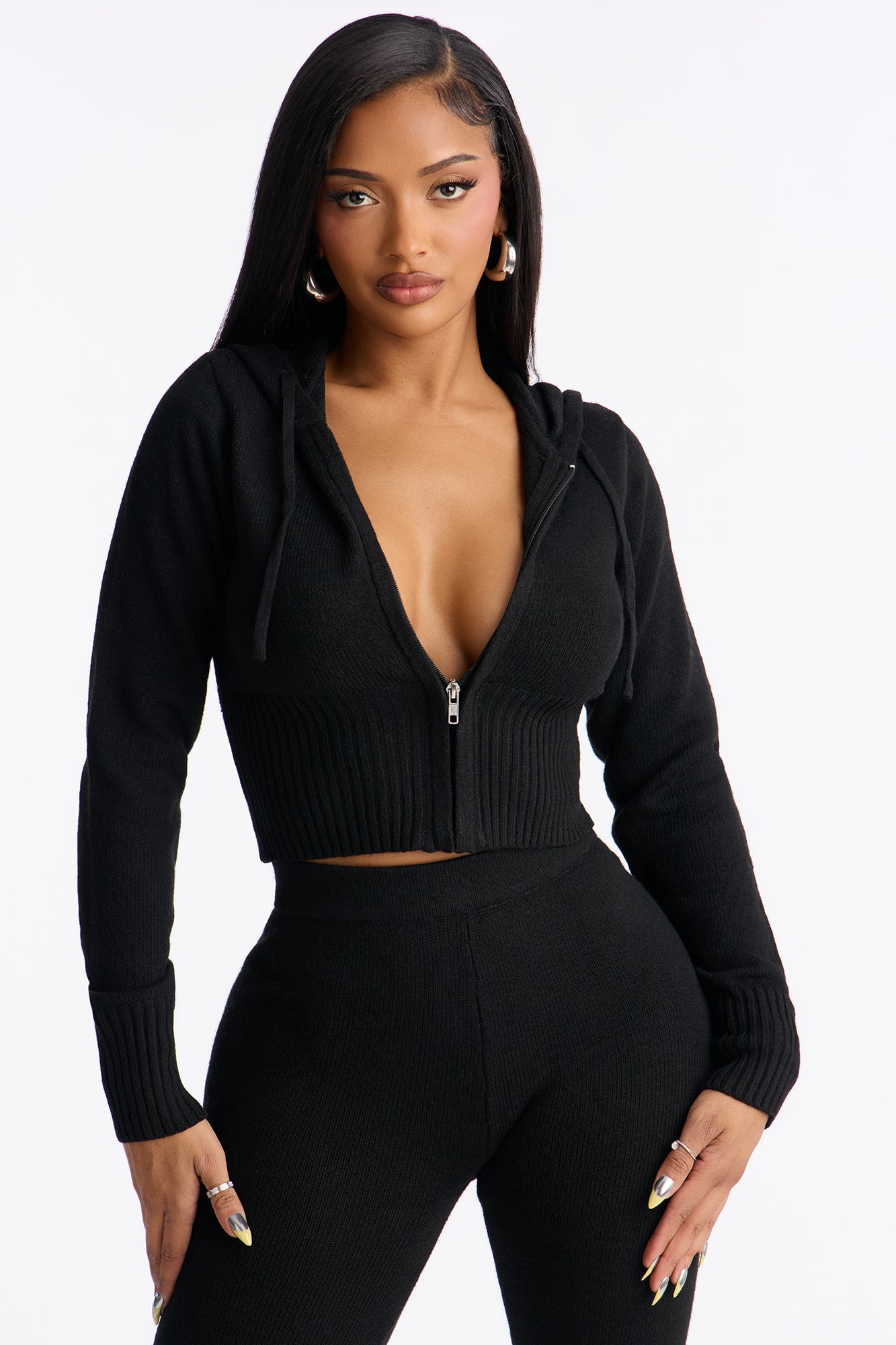 CozyCash Sweater Pant Set - Black