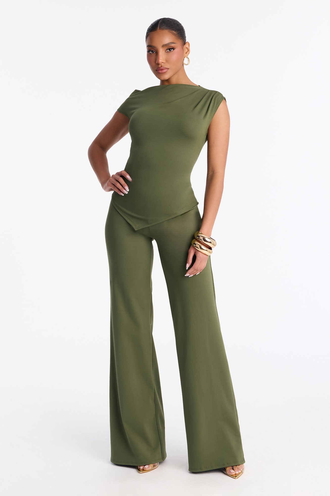 Aspen Straight Leg Pant Set - Olive