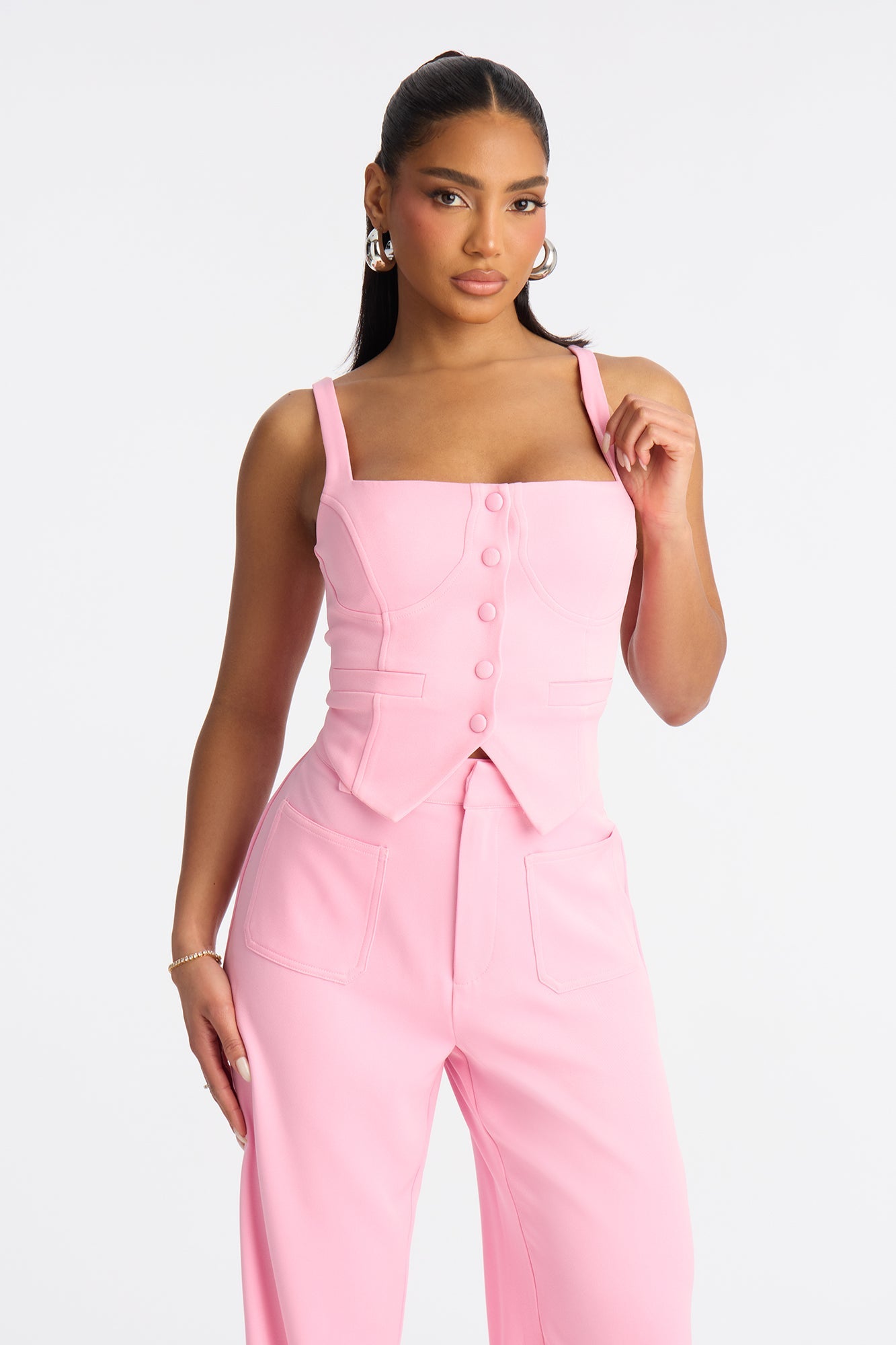 That Girl Vest Pant Set - Light Pink