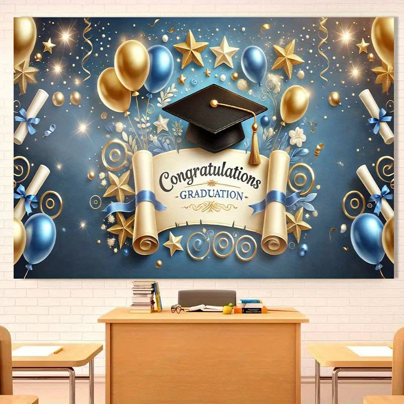Graduation party banner, suitable for spring to winter, birthdays, weddings, Christmas, home and kitchen party supplies