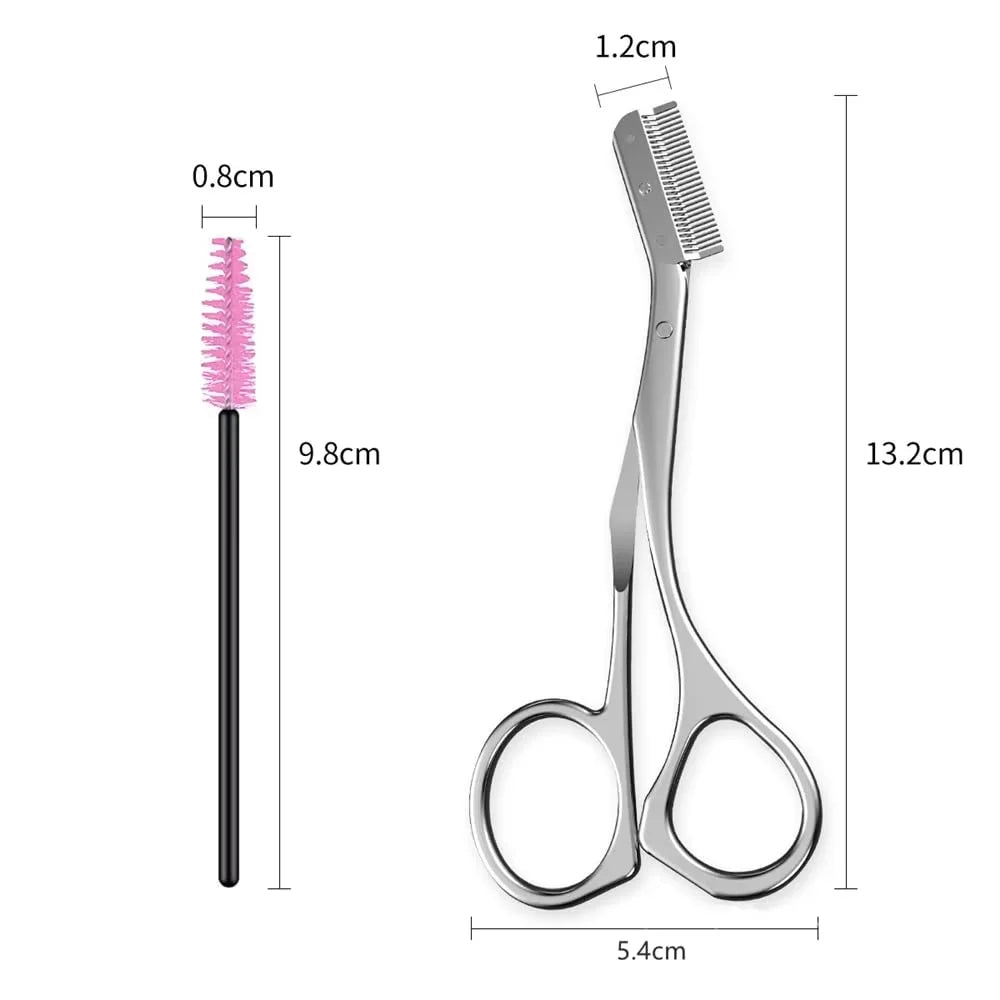 Stainless Steel Eyebrow Trimmer Scissor Beauty Products for Women Eyebrow Scissors with Comb Eyebrow Shaver Makeup Tools