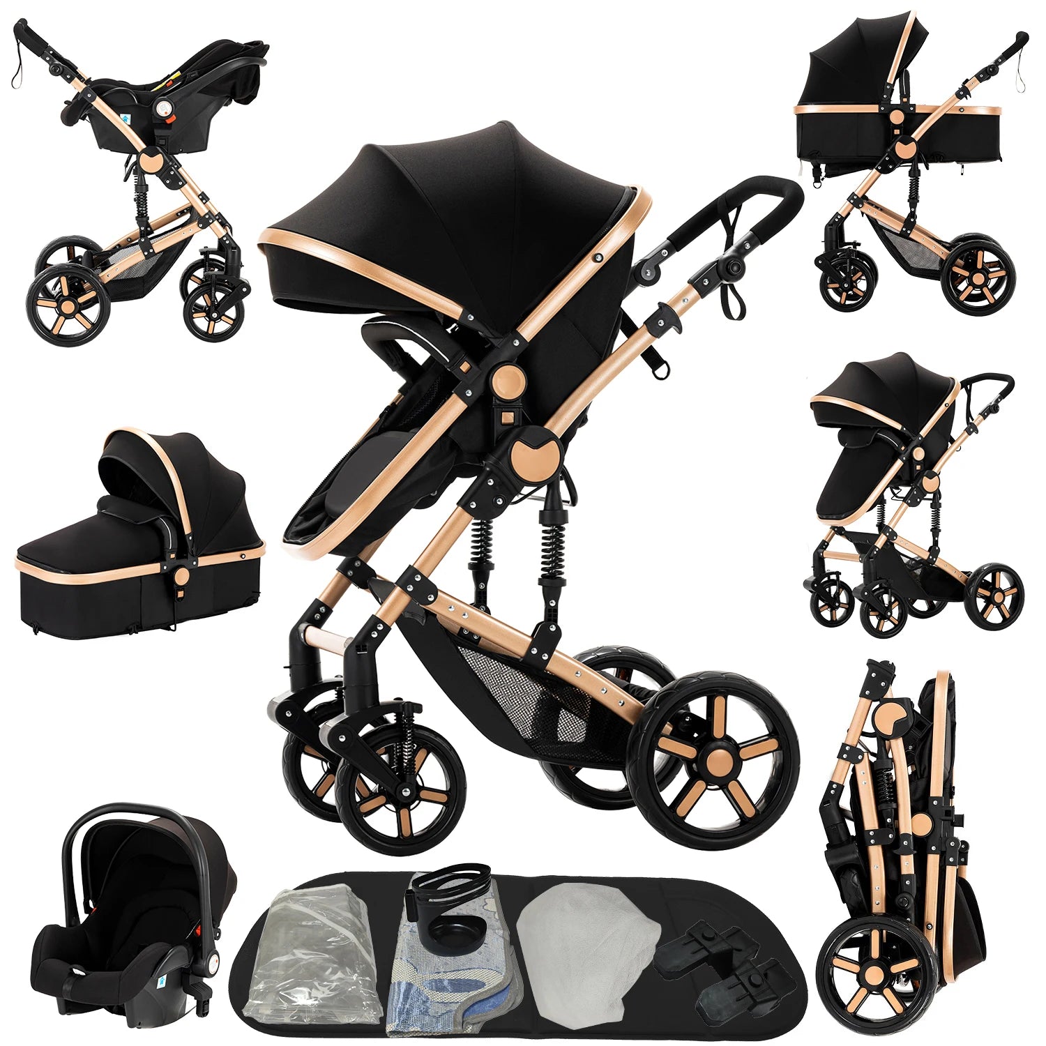Stroller 3 in 1 Baby Stroller Baby Carriage Baby Cars lightweight baby strollers Baby car seat baby pram one hand fold stroller
