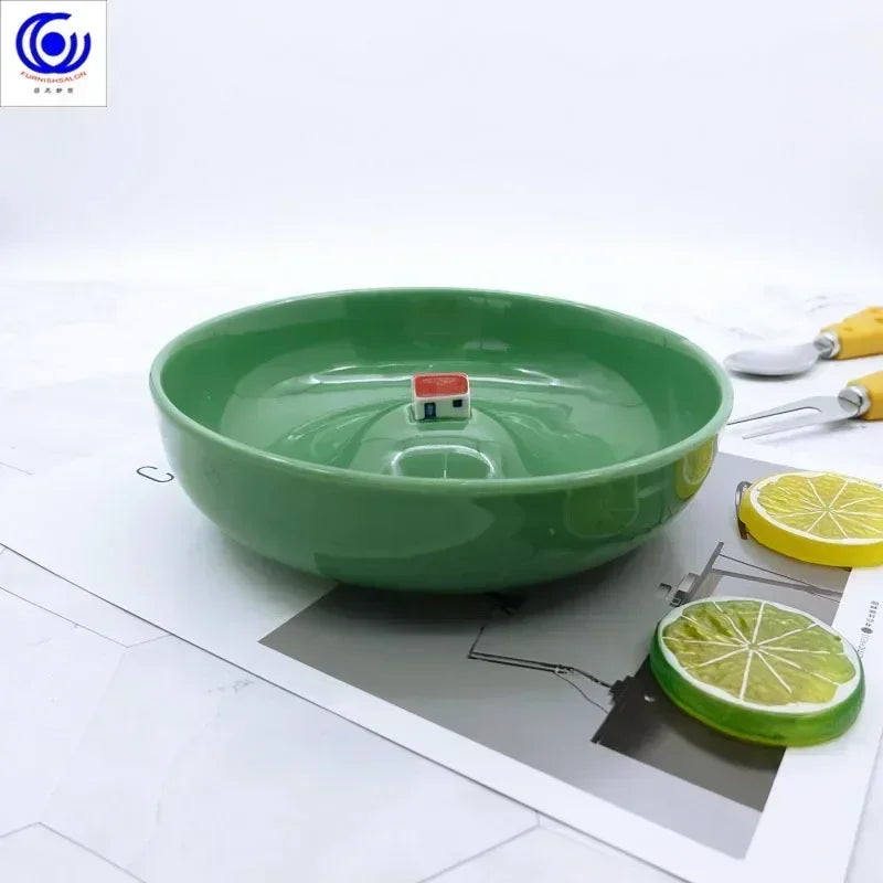 Dishes Plate Ceramic House 7 Inches Flat Plate Porcelain 1 Dinner Plates Dishes For Home And Kitchen Rushed