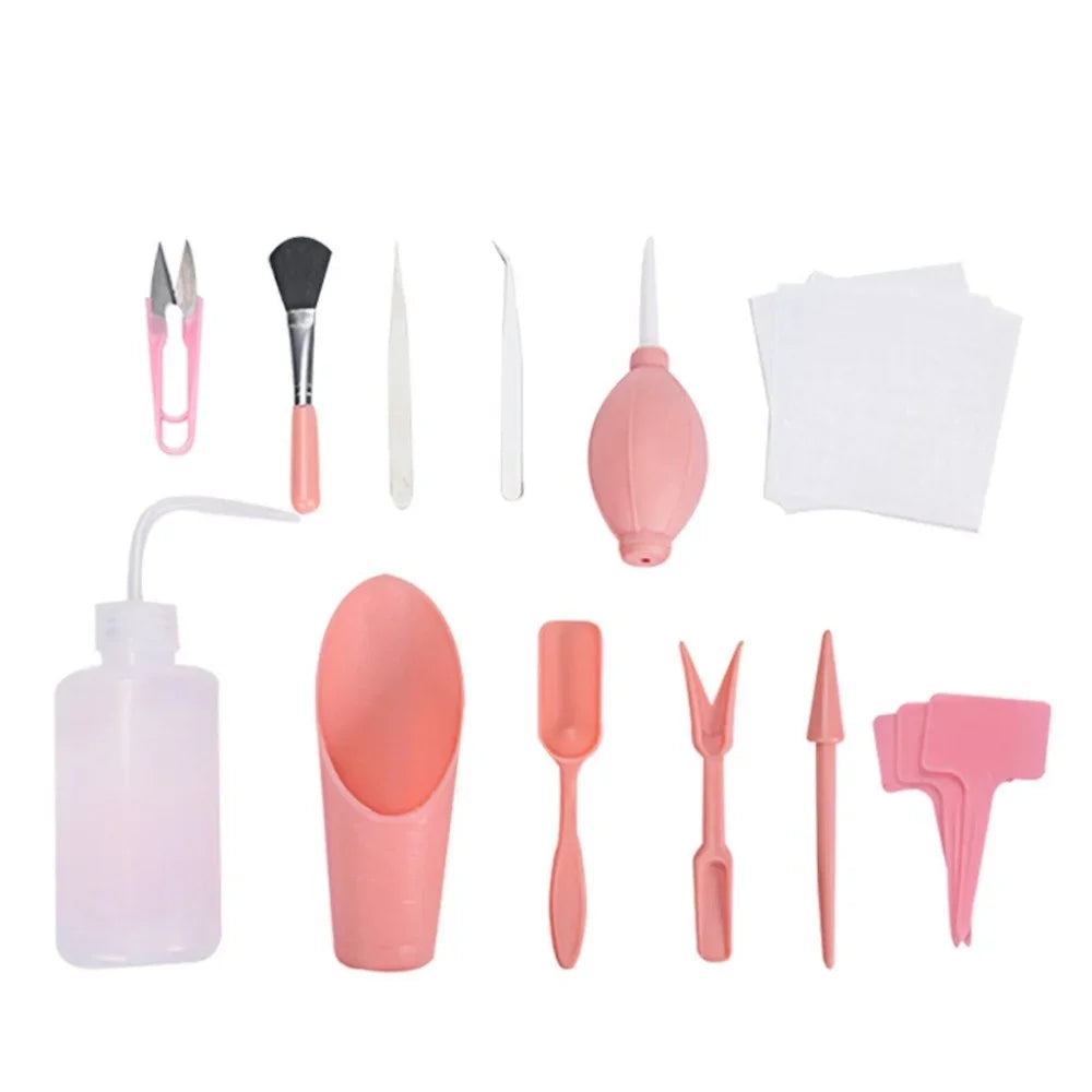 16pcs Transplanting Tools Mini Gardening Tools Kit Mini Fairy Garden Planting Gardening Hand Tools Set Gardening Tools