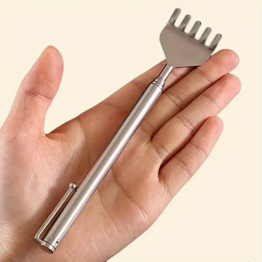silvery Telescopic Back Scratcher, Portable Extendable Stainless Steel Scratchers for Men Women ,Mothers Gifts,Gifts For Men,G