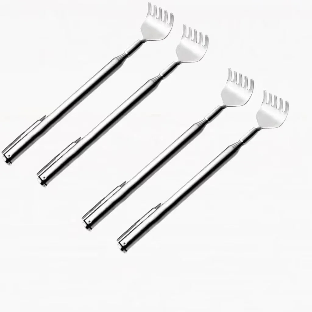 silvery Telescopic Back Scratcher, Portable Extendable Stainless Steel Scratchers for Men Women ,Mothers Gifts,Gifts For Men,G