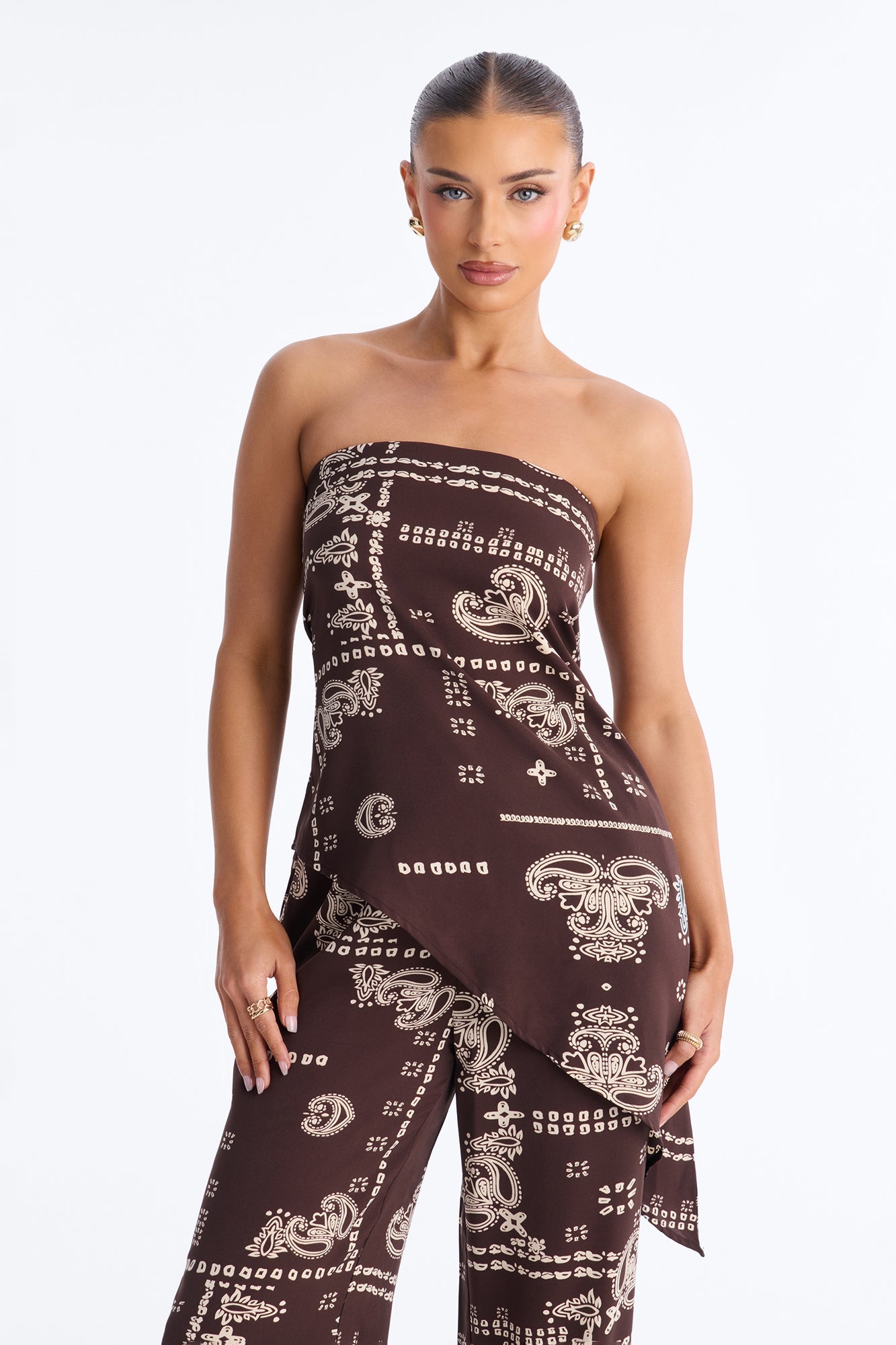 Perfect Instincts Bandana Pant Set - Brown