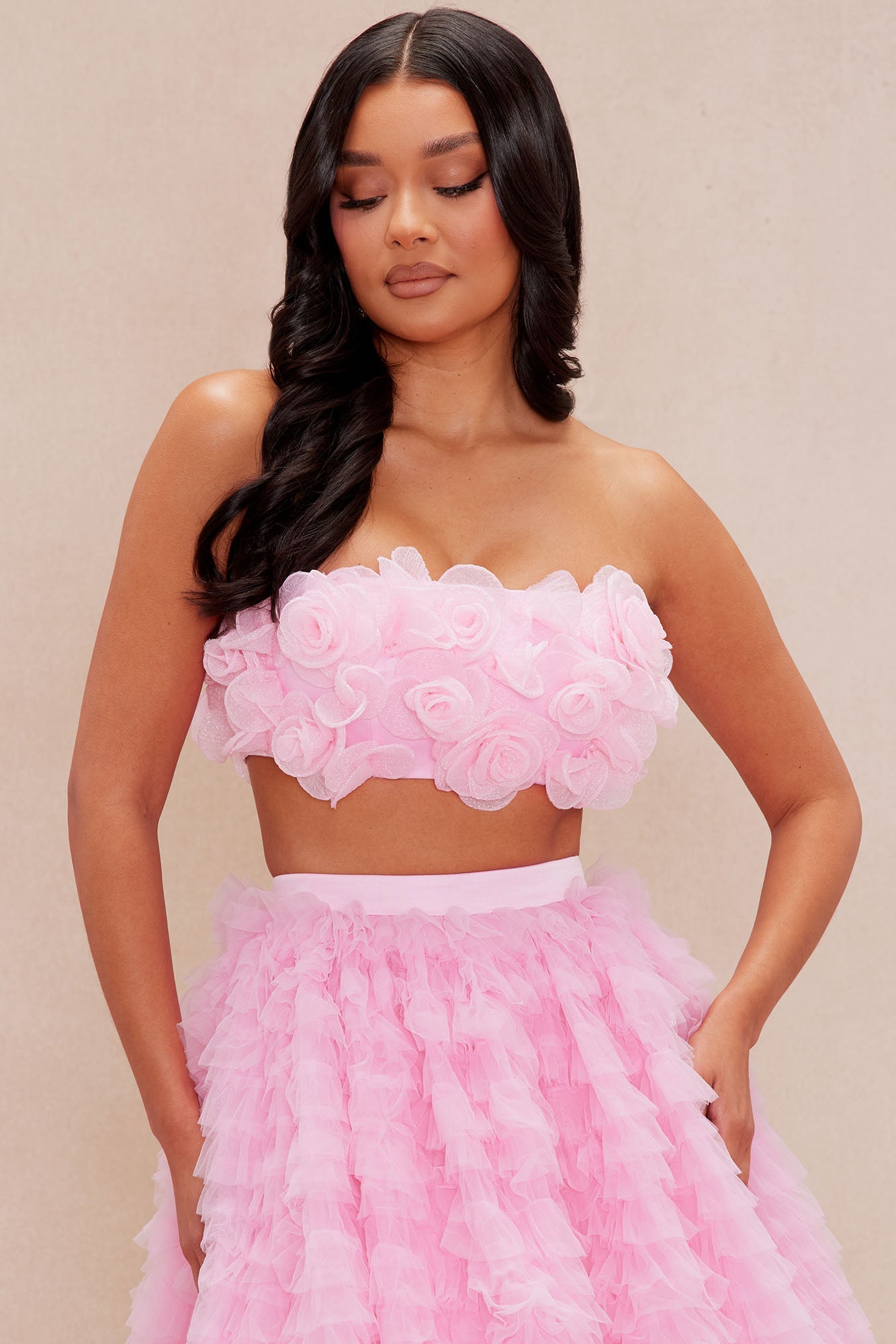 Addie Tulle Gown Set - Pink