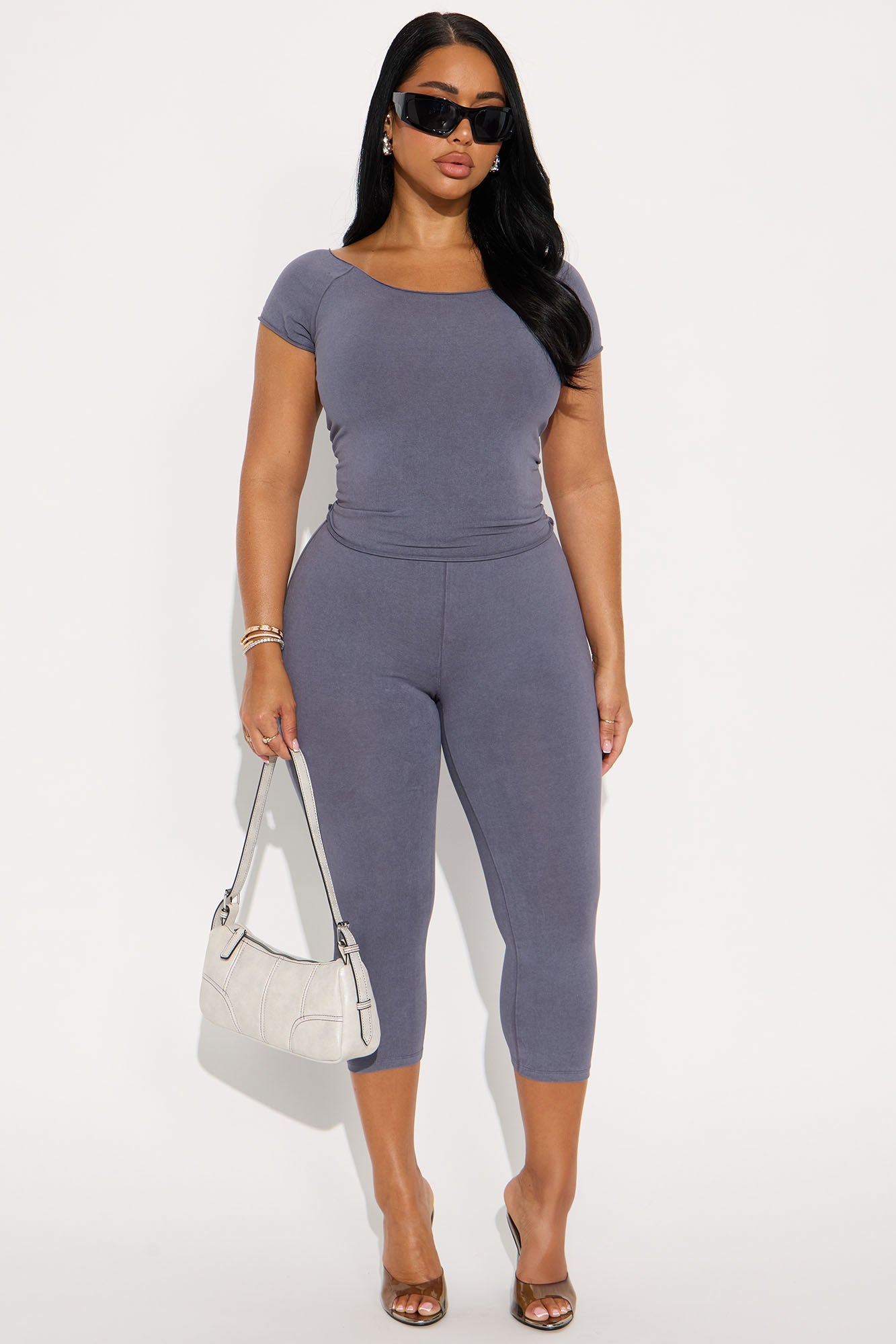 Casual Moves Capri Set - Slate Blue