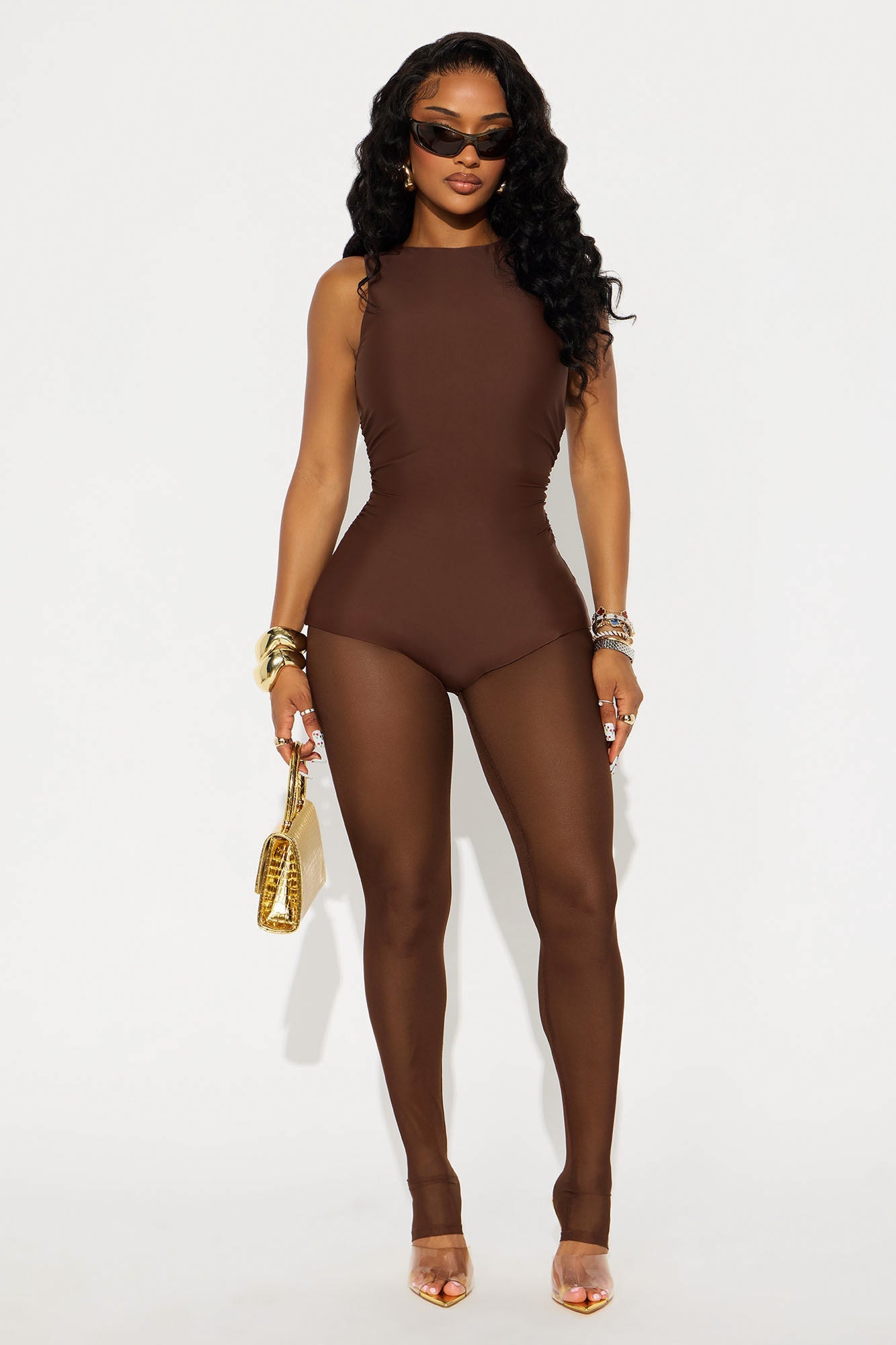 Leona Form Double Lined 2 Piece Set - Chocolate