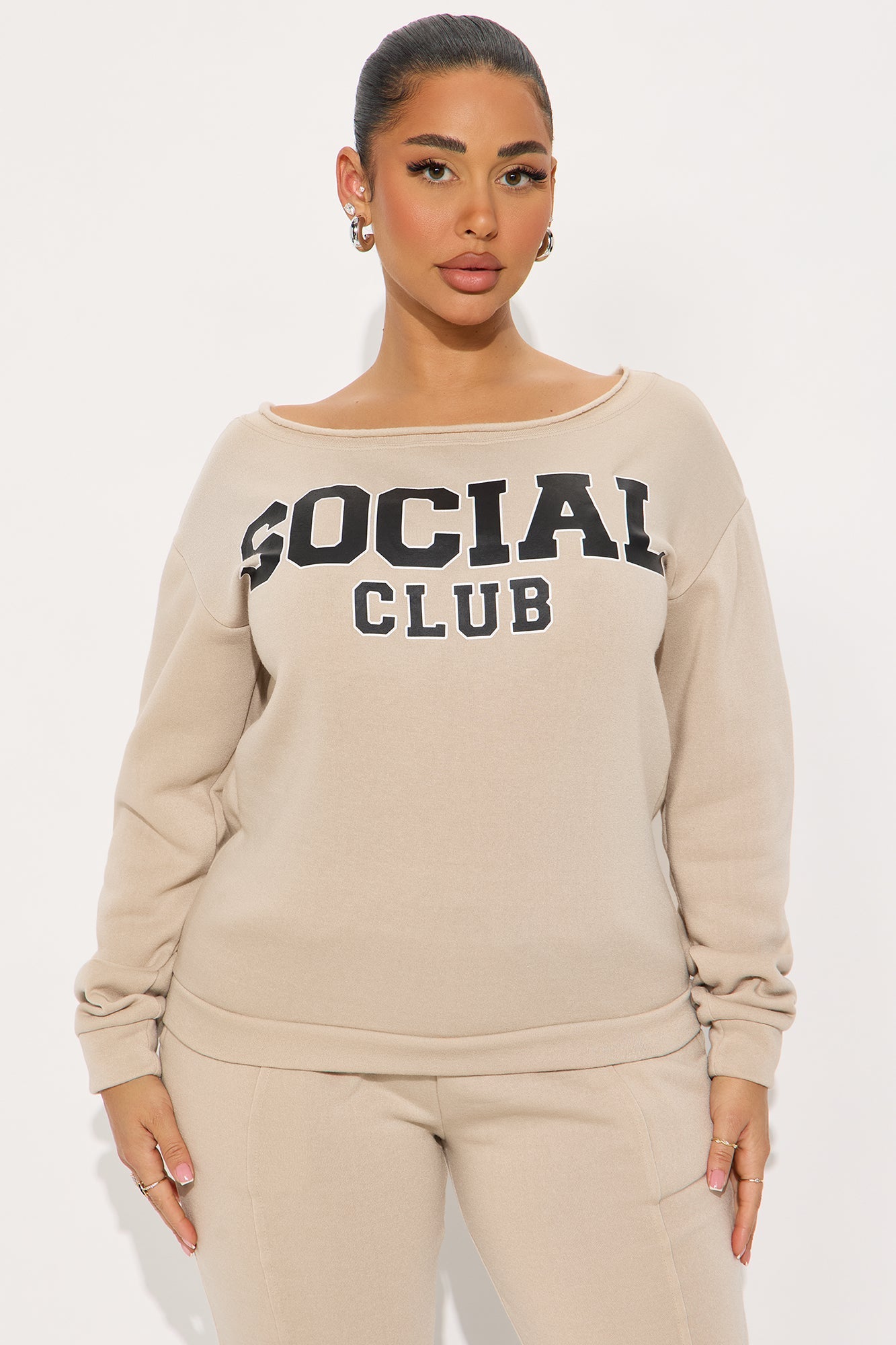 Social Club Fleece Jogger Set - Stone