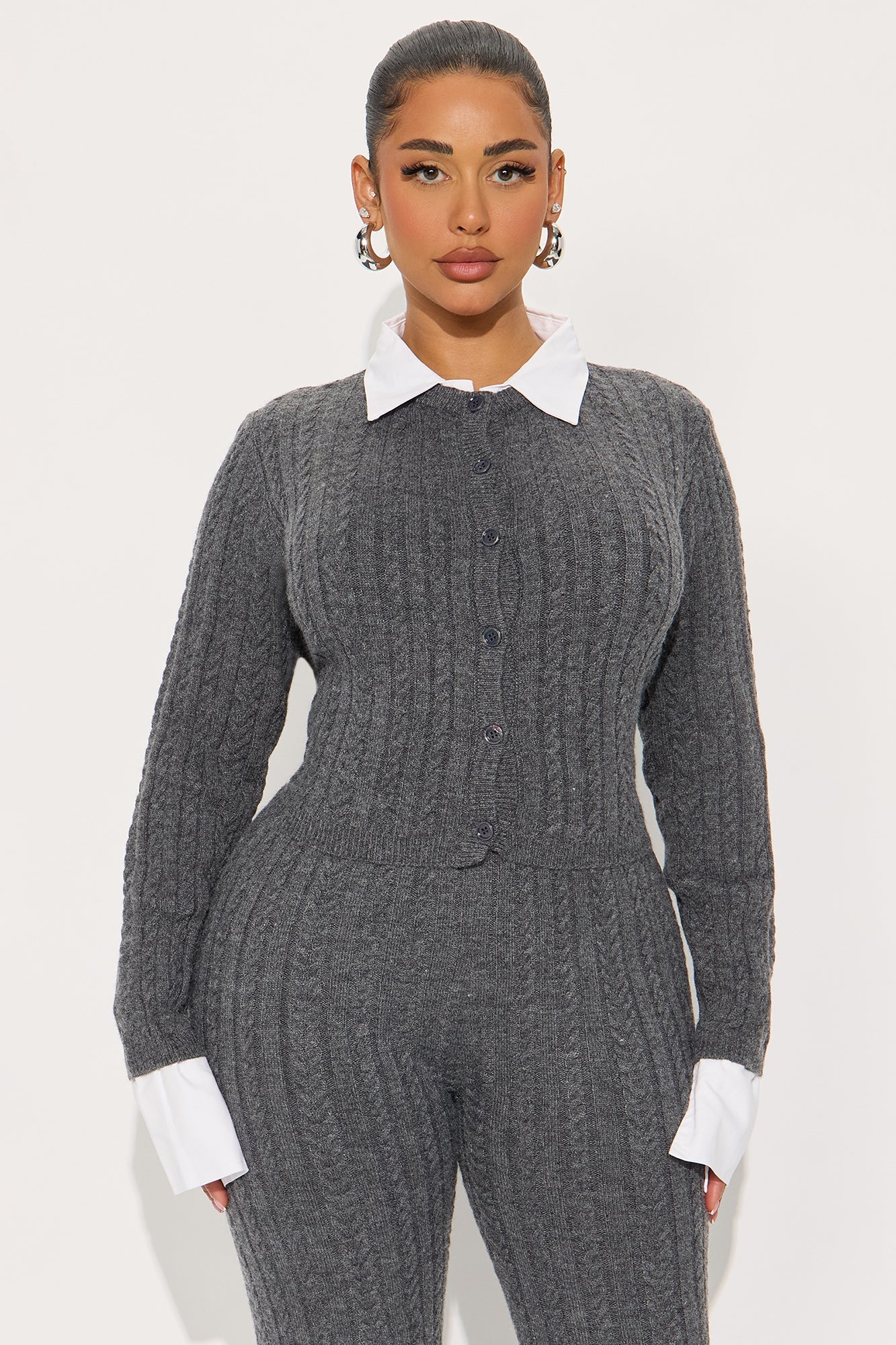 Prep Agenda Sweater Pant Set - Charcoal