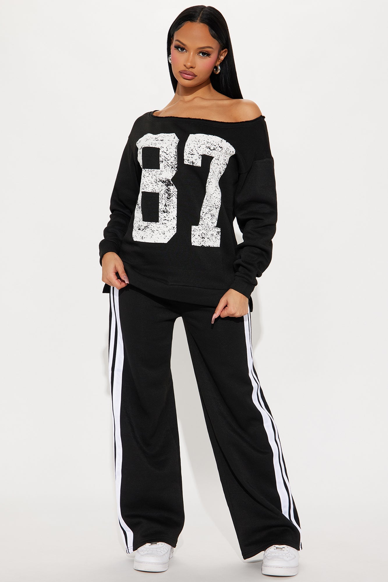 Eighty Seven Fleece Pant Set - Black