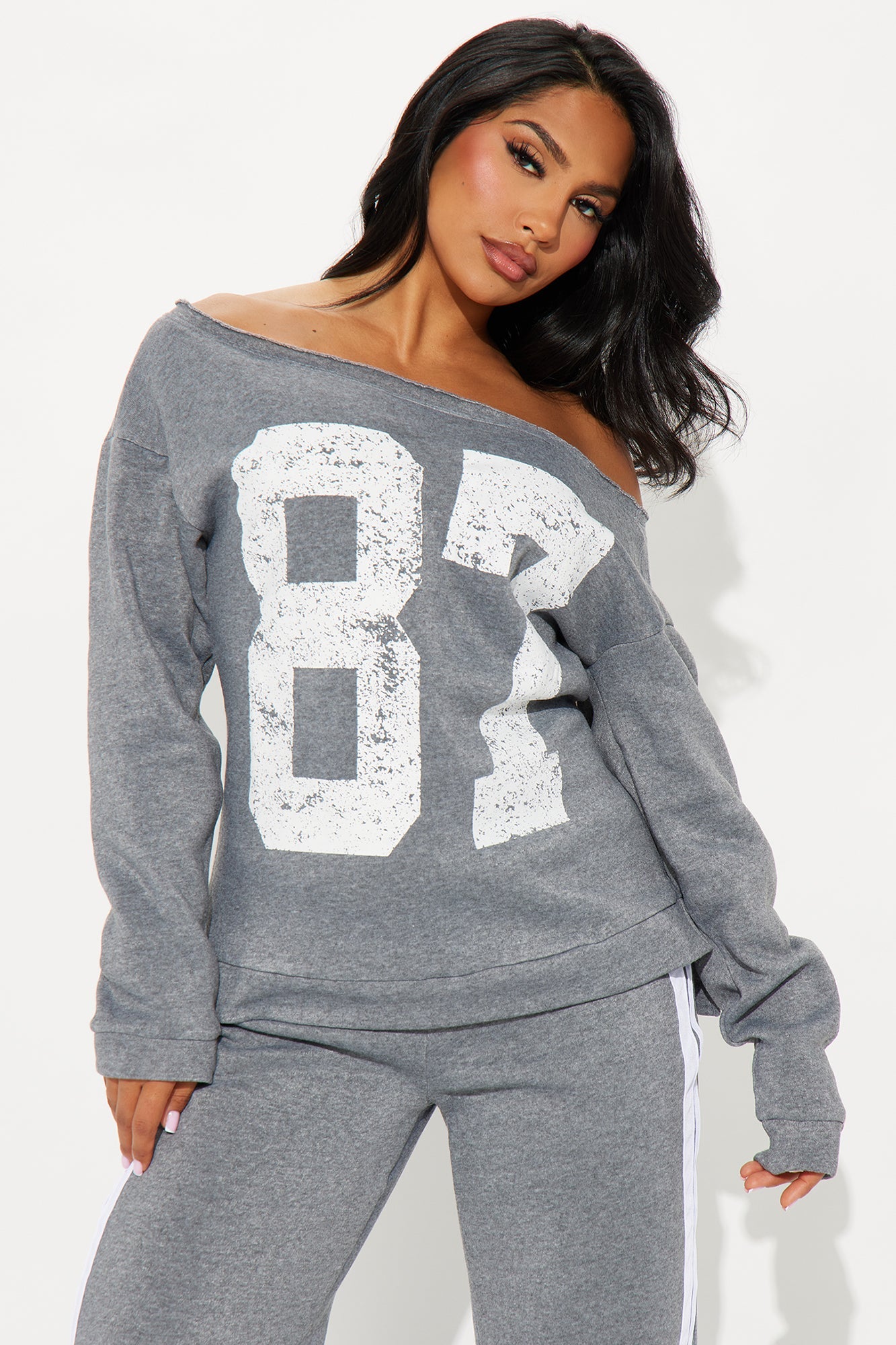 Eighty Seven Fleece Pant Set - Heather Grey