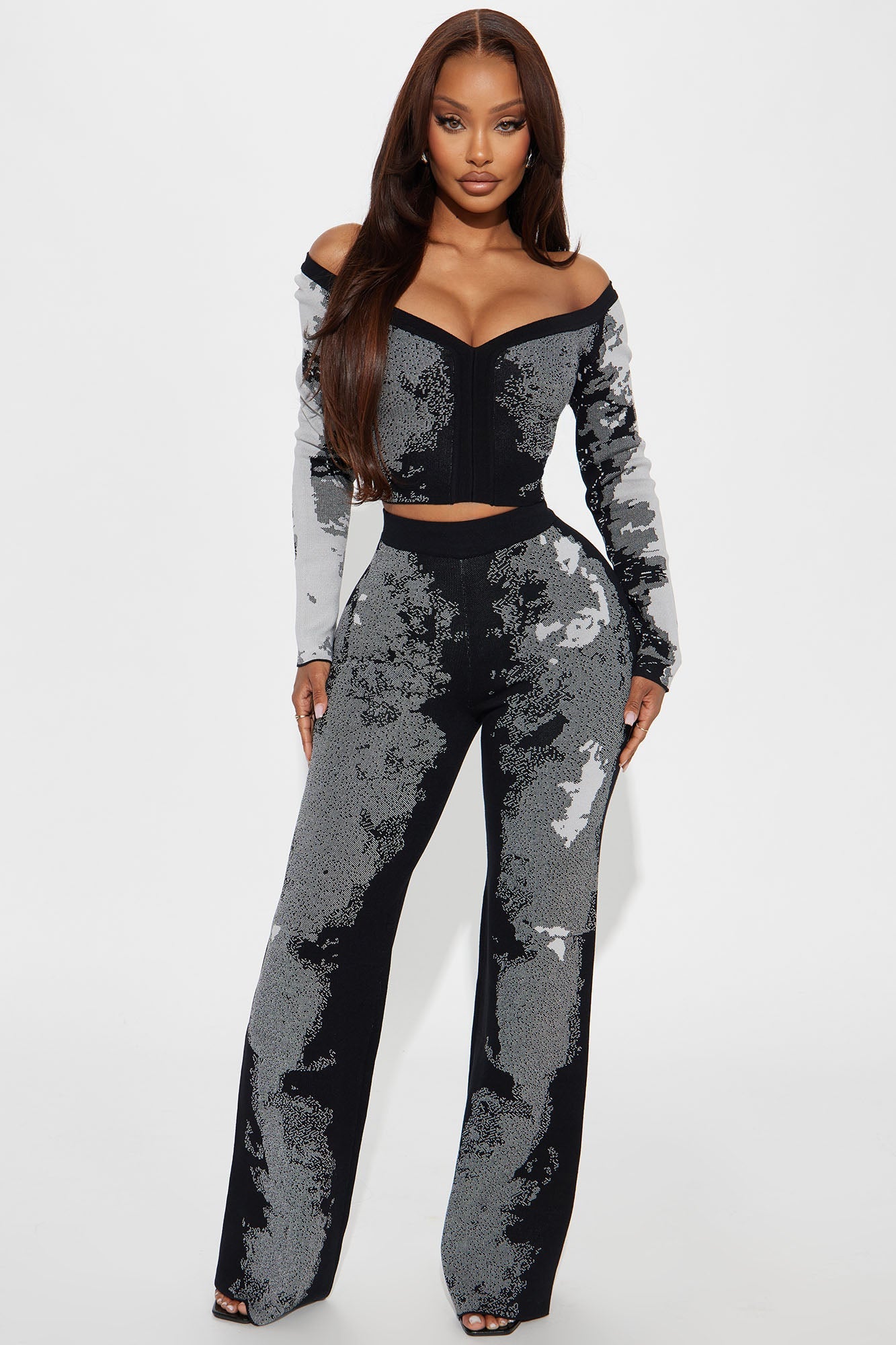 What's The Point Sweater Pant Set - Black