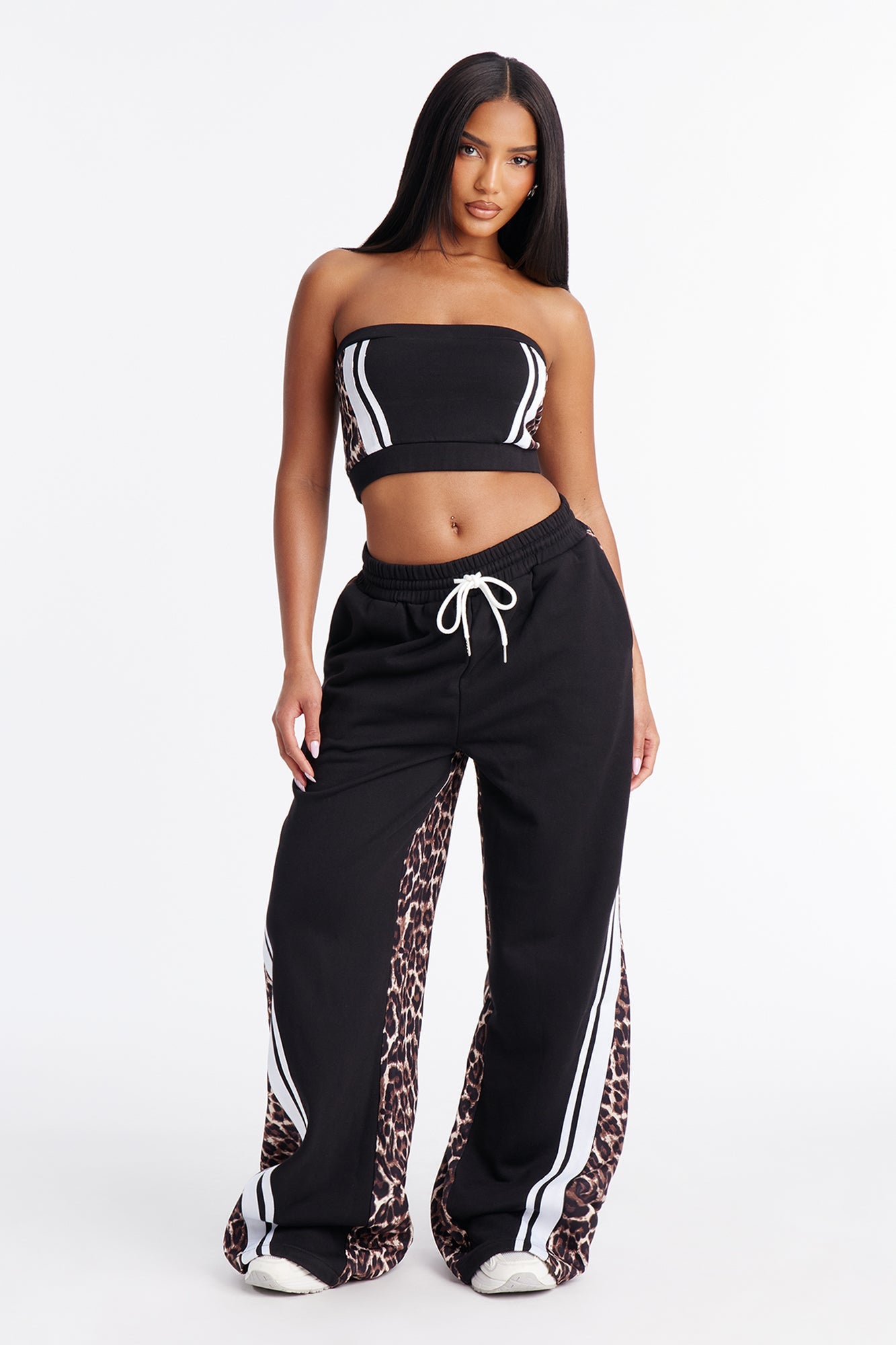Run Wild Leopard Pant Set - Black/combo