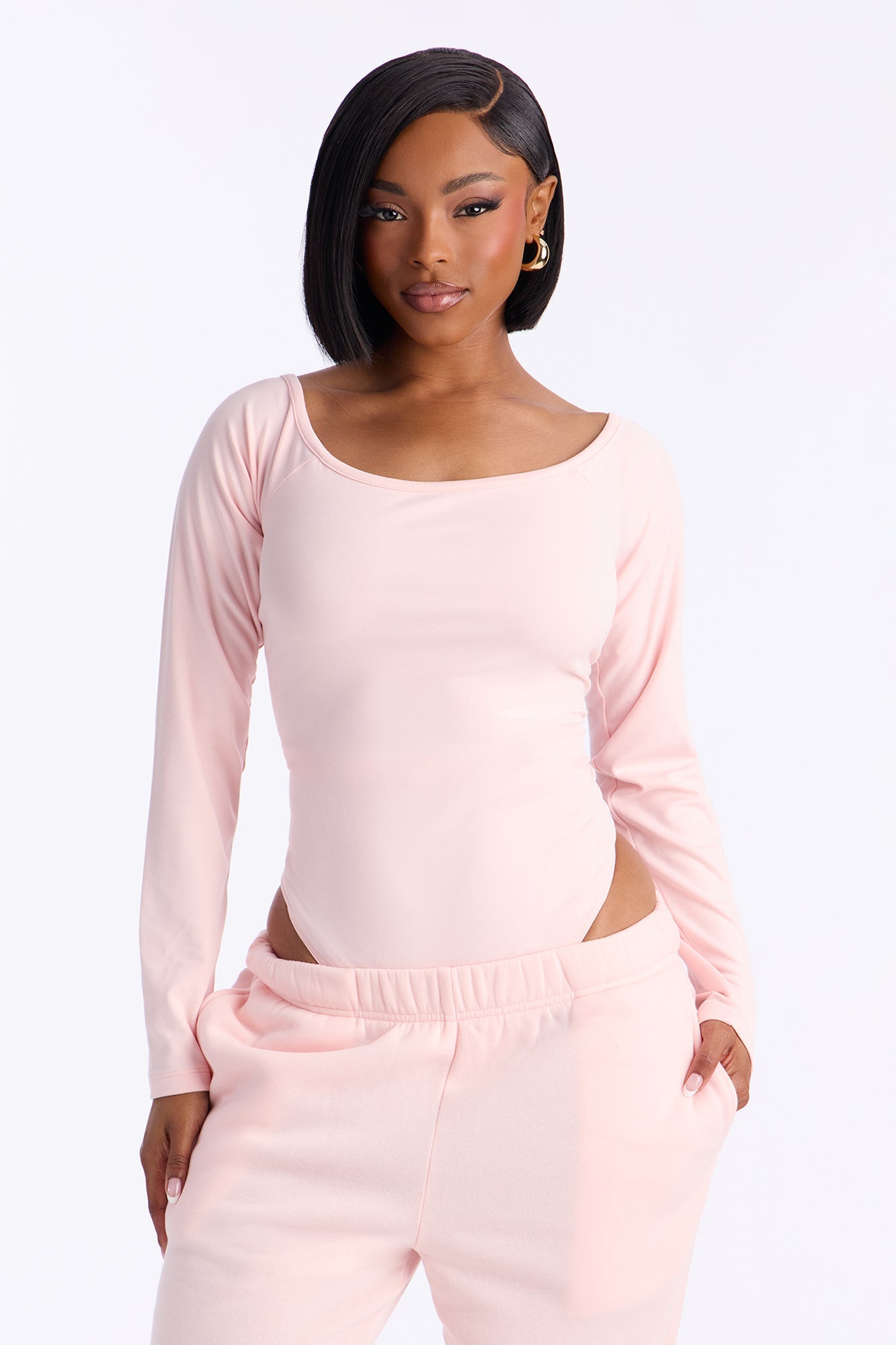 Jasmine Bodysuit Jogger Set - Light Pink