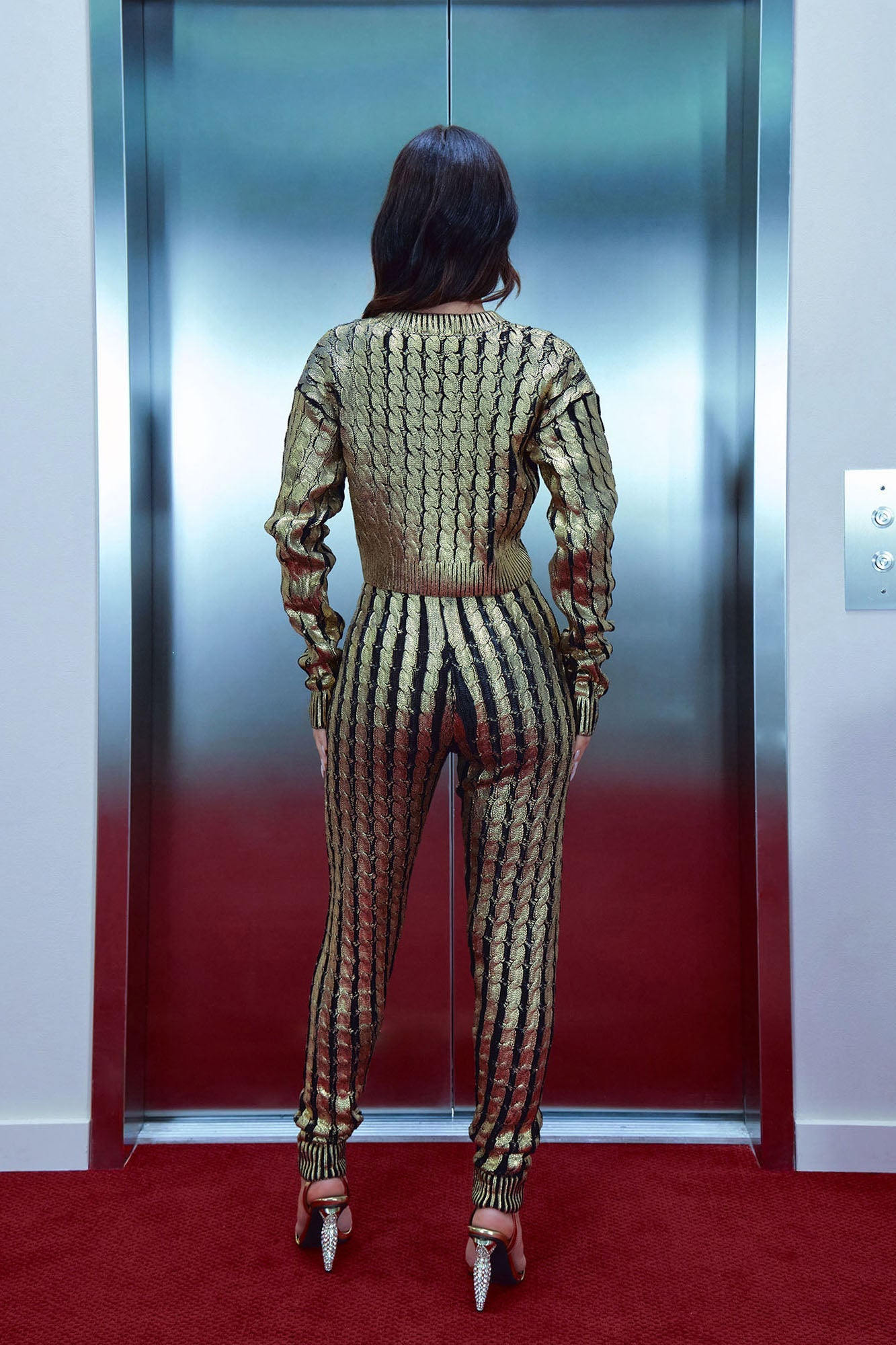 Lily Metallic Sweater Legging Set - Gold