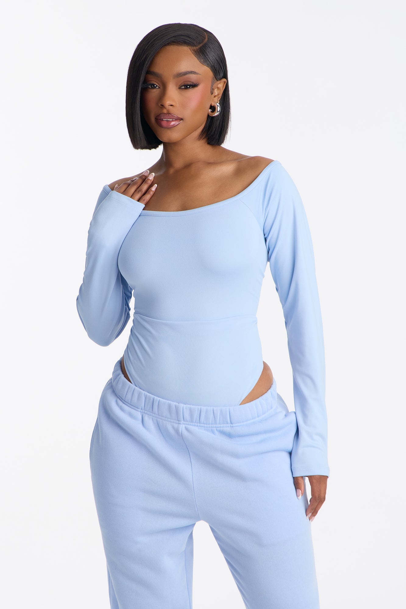 Jasmine Bodysuit Jogger Set - Blue