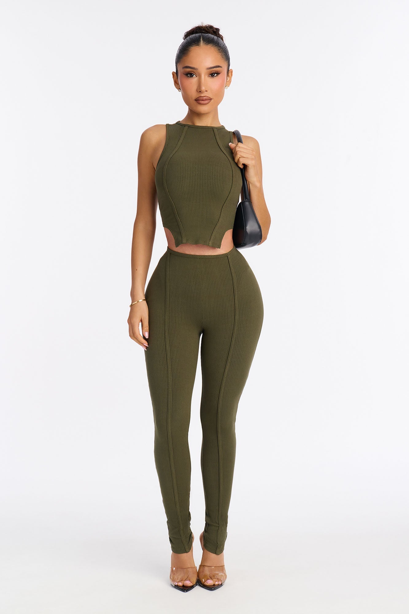 Nina Snatched Pant Set - Olive