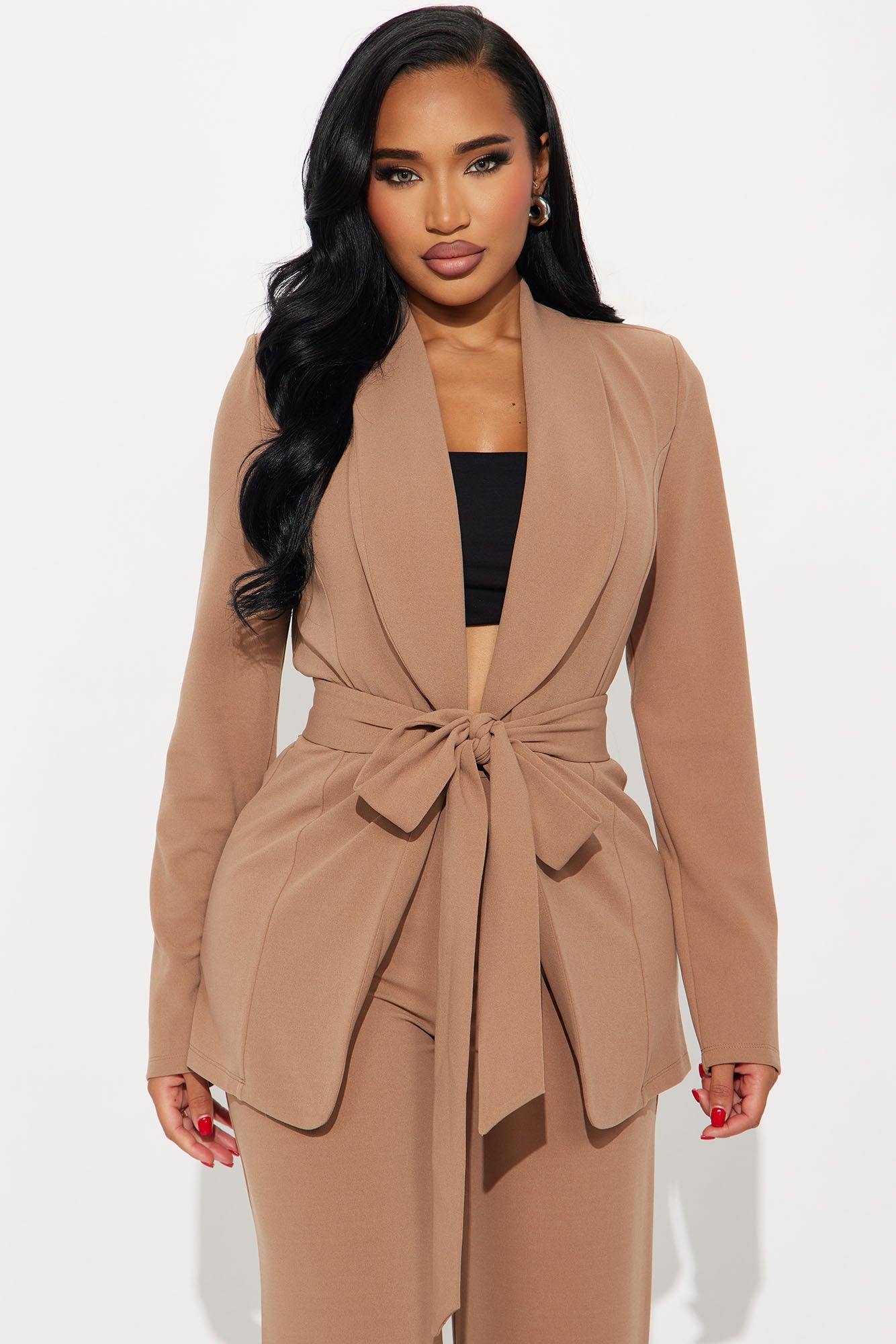 CEO Vibes Blazer Set - Mocha