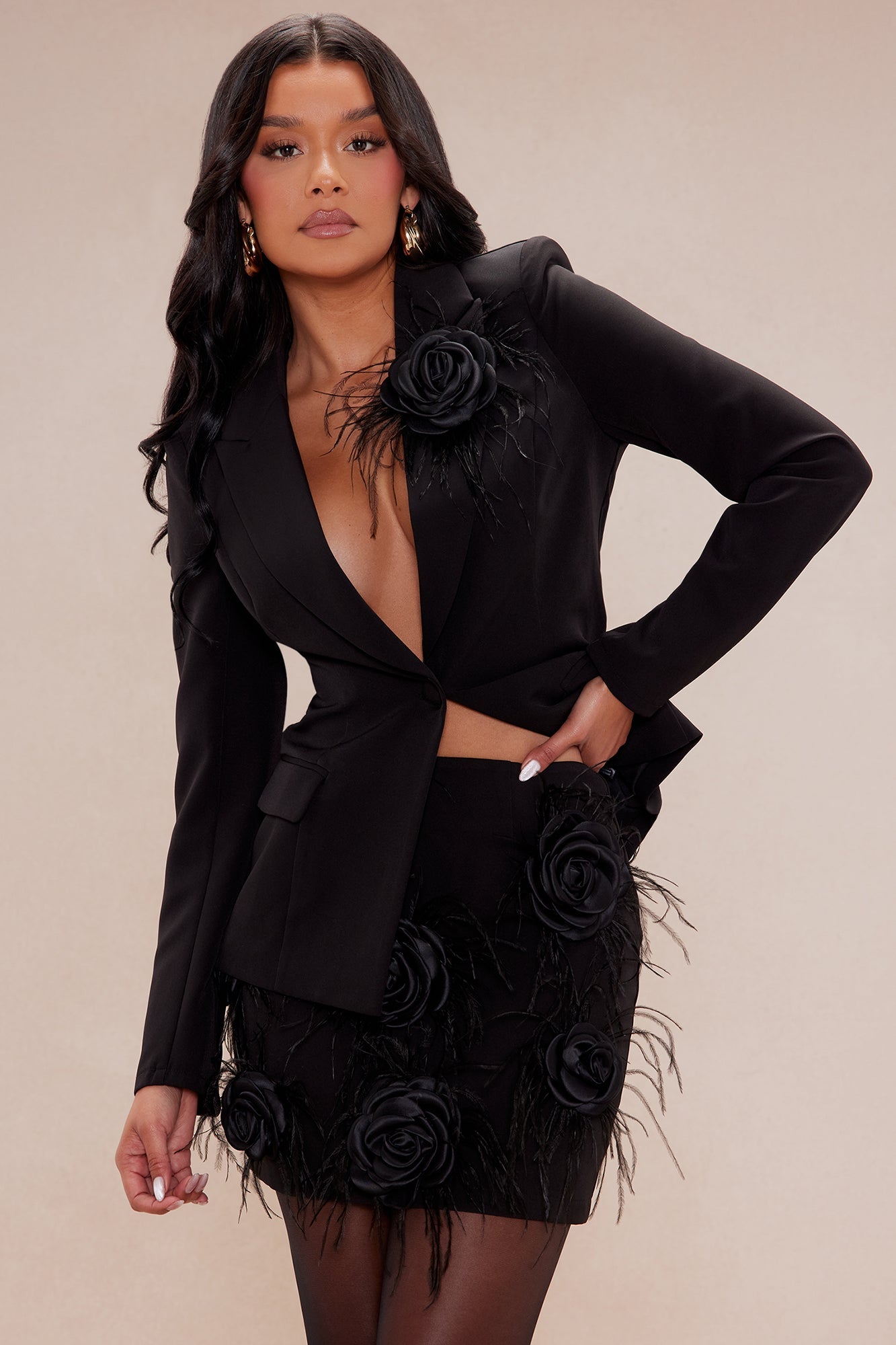 Avery Blazer Suit Set - Black