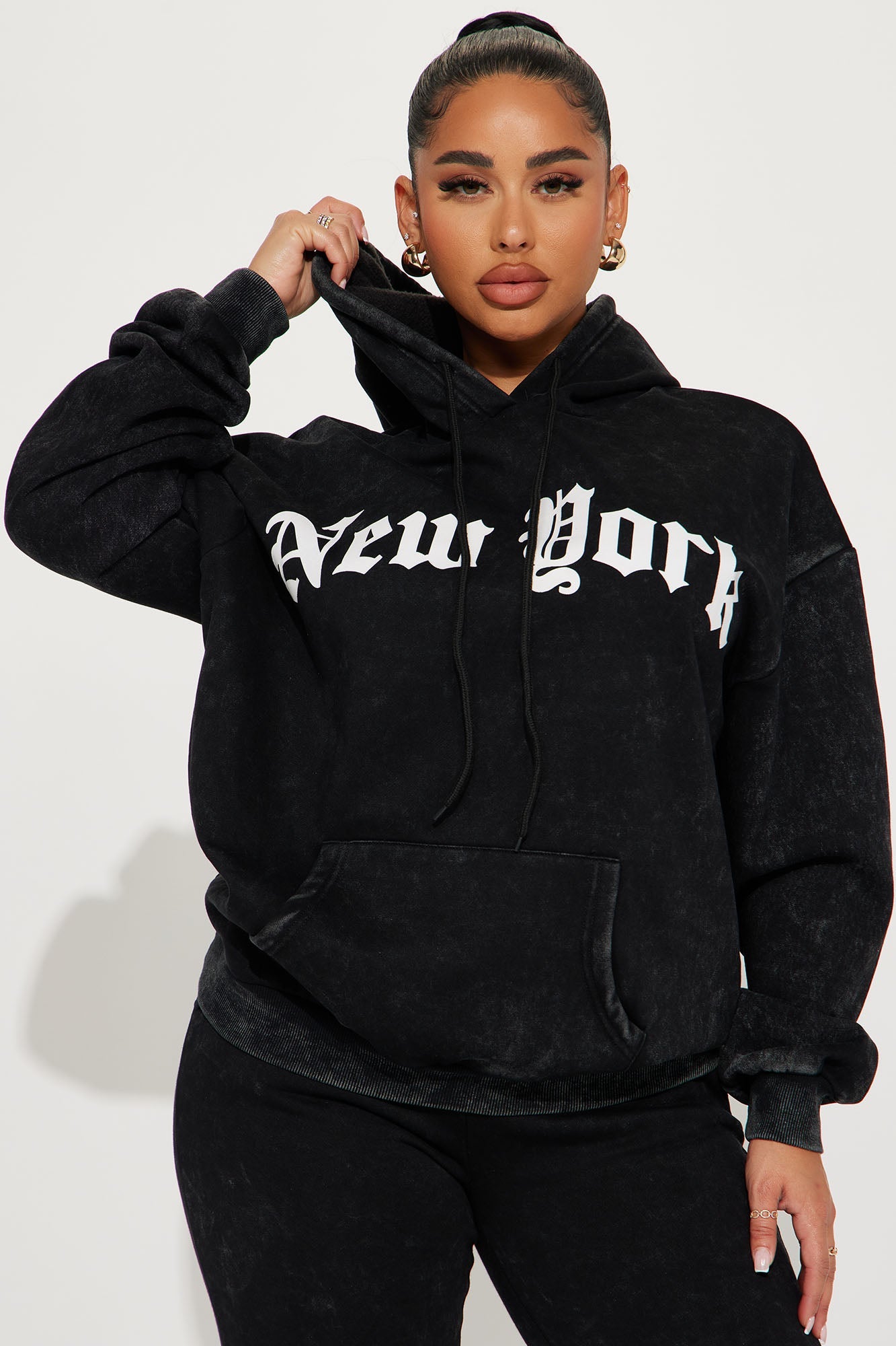 NYC Fleece Jogger Set - Black
