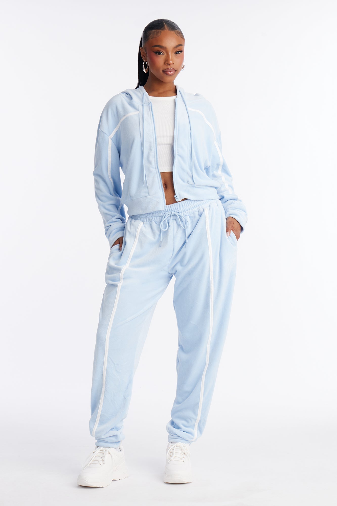 Basic Baddie Jogger Pant Set - Light Blue