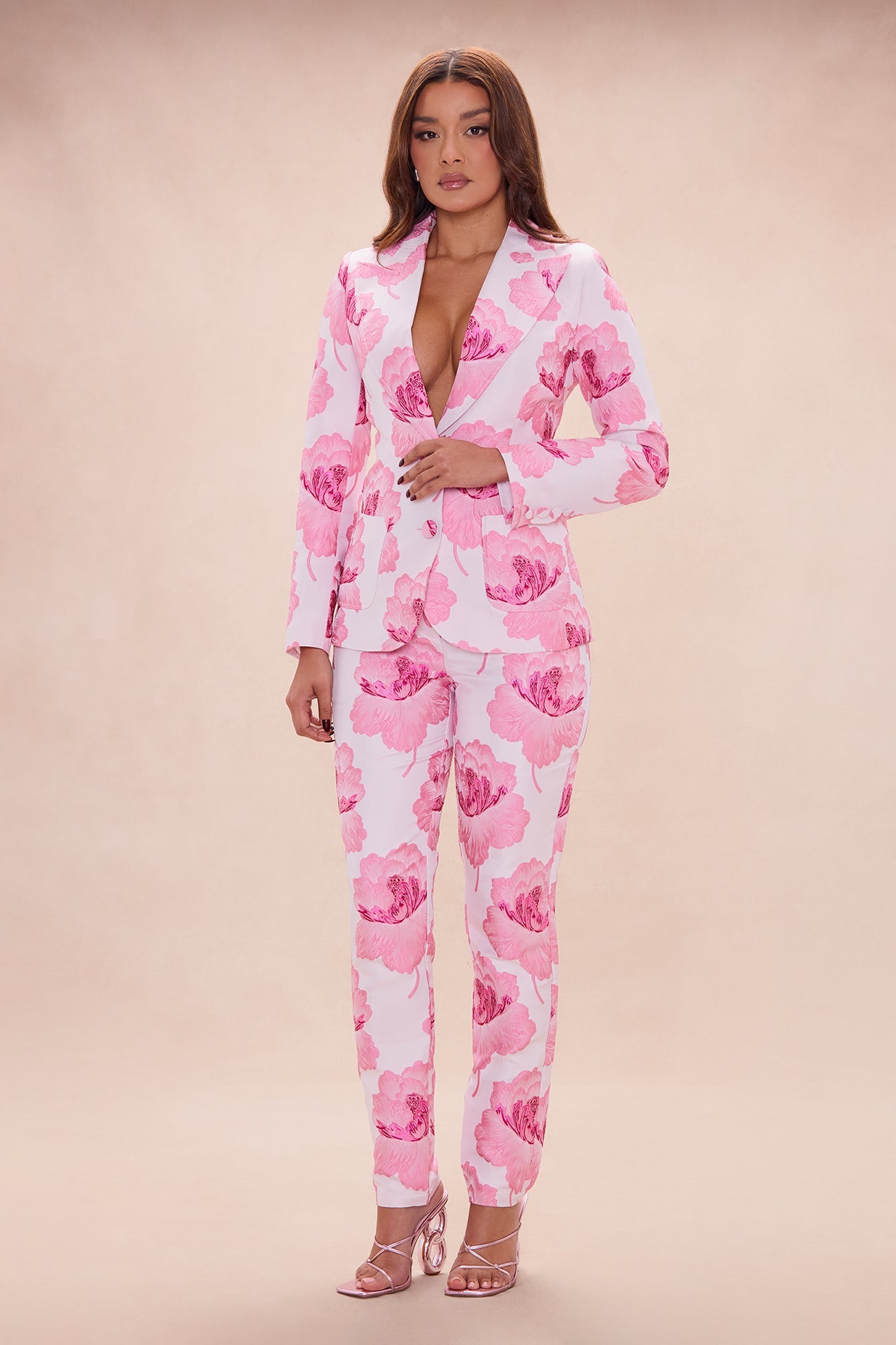 Primrose Blazer Jacquard Set - Pink/combo