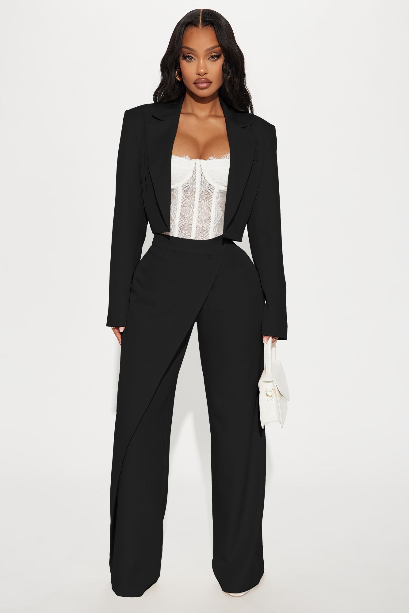 Booked And Busy Blazer Pant Set - Black